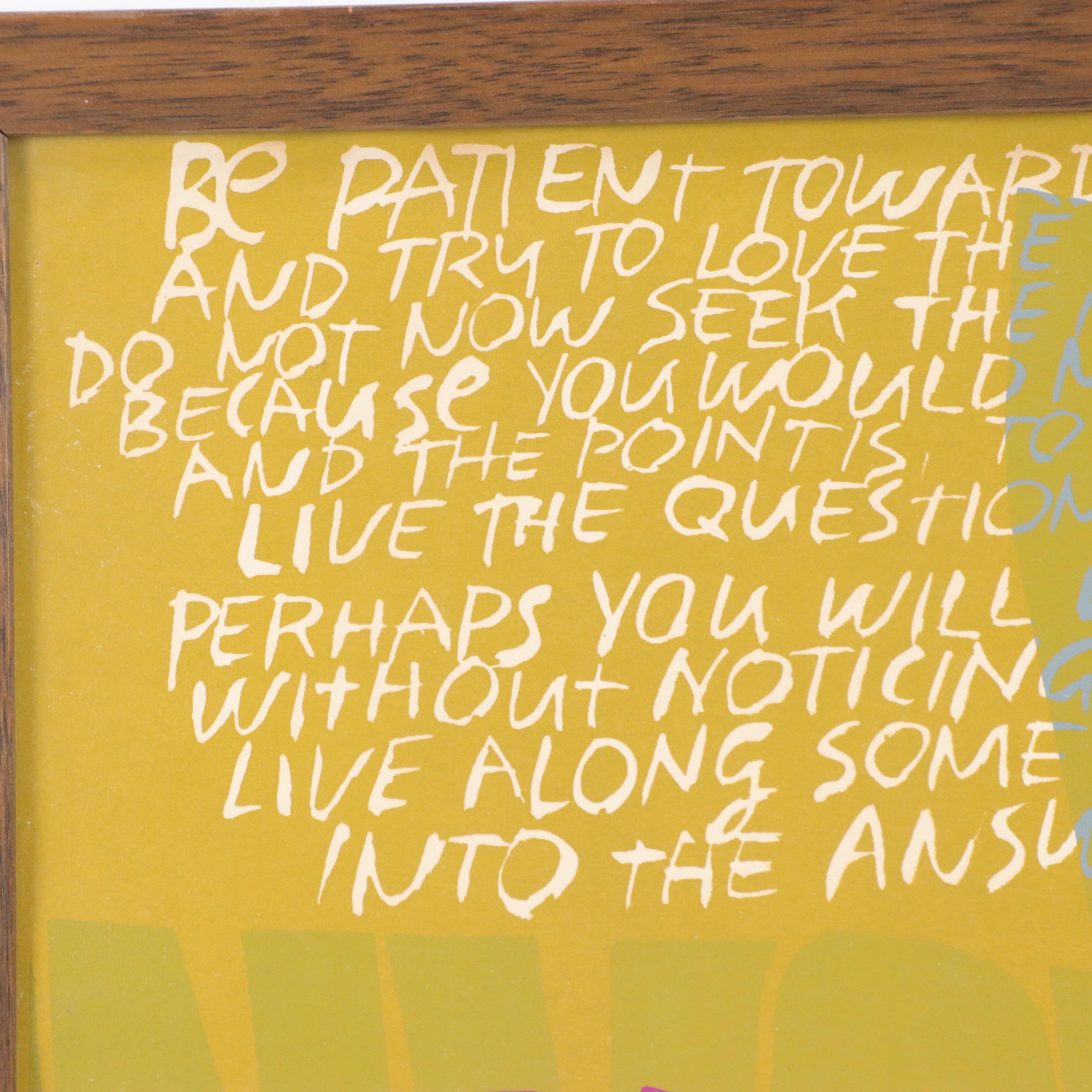 Sister Mary Corita Kent Serigraph "Be Patient," 1967