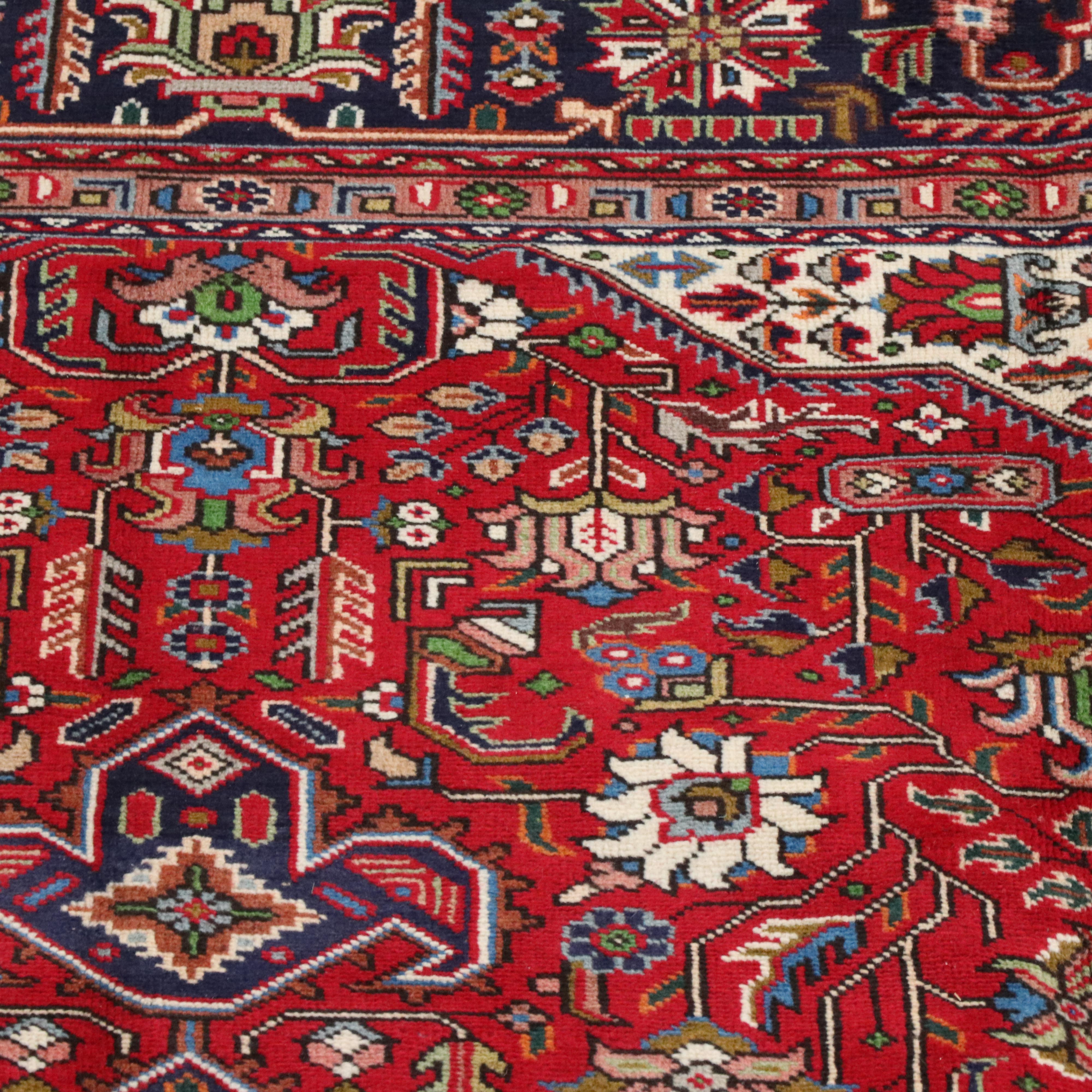 9'5 x 12'6 Hand-Knotted Persian Heriz Room Sized Rug