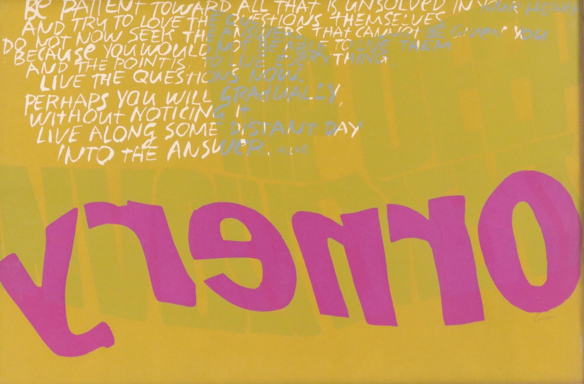 Sister Mary Corita Kent Serigraph "Be Patient," 1967