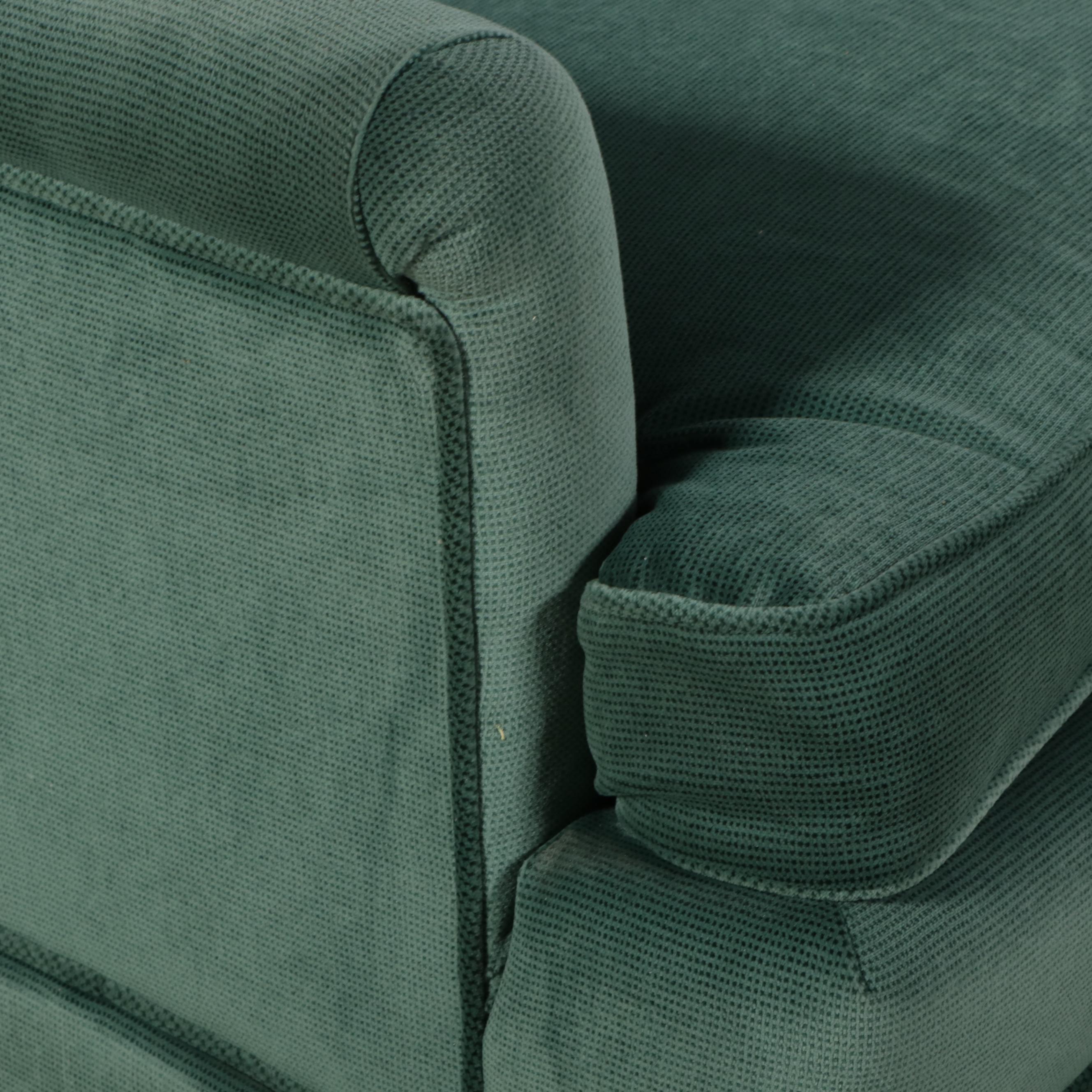 Mid Century Modern Style Upholstered Armchair and Ottoman