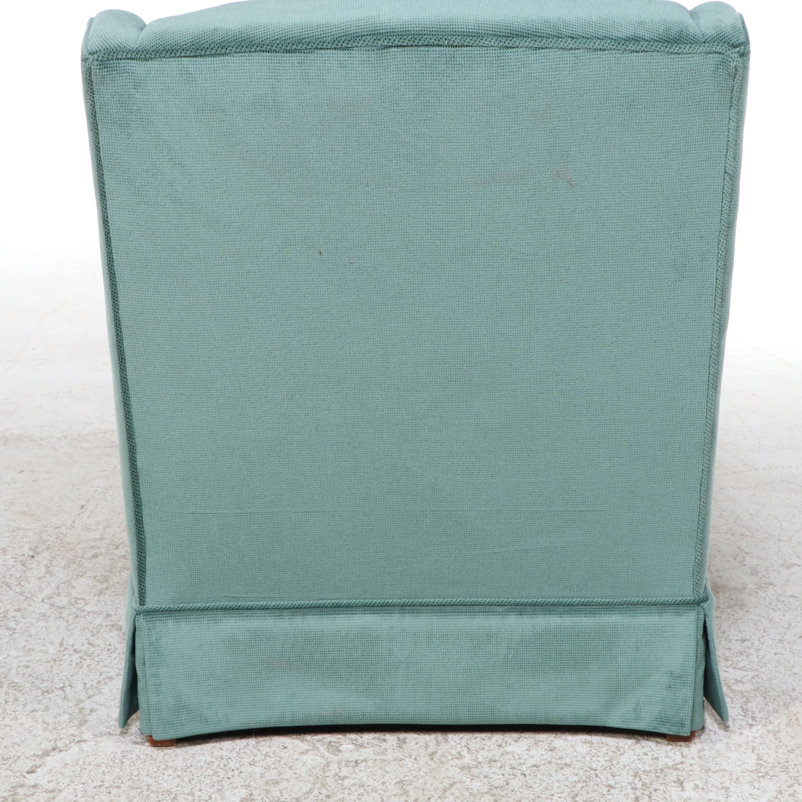 Mid Century Modern Style Upholstered Armchair and Ottoman