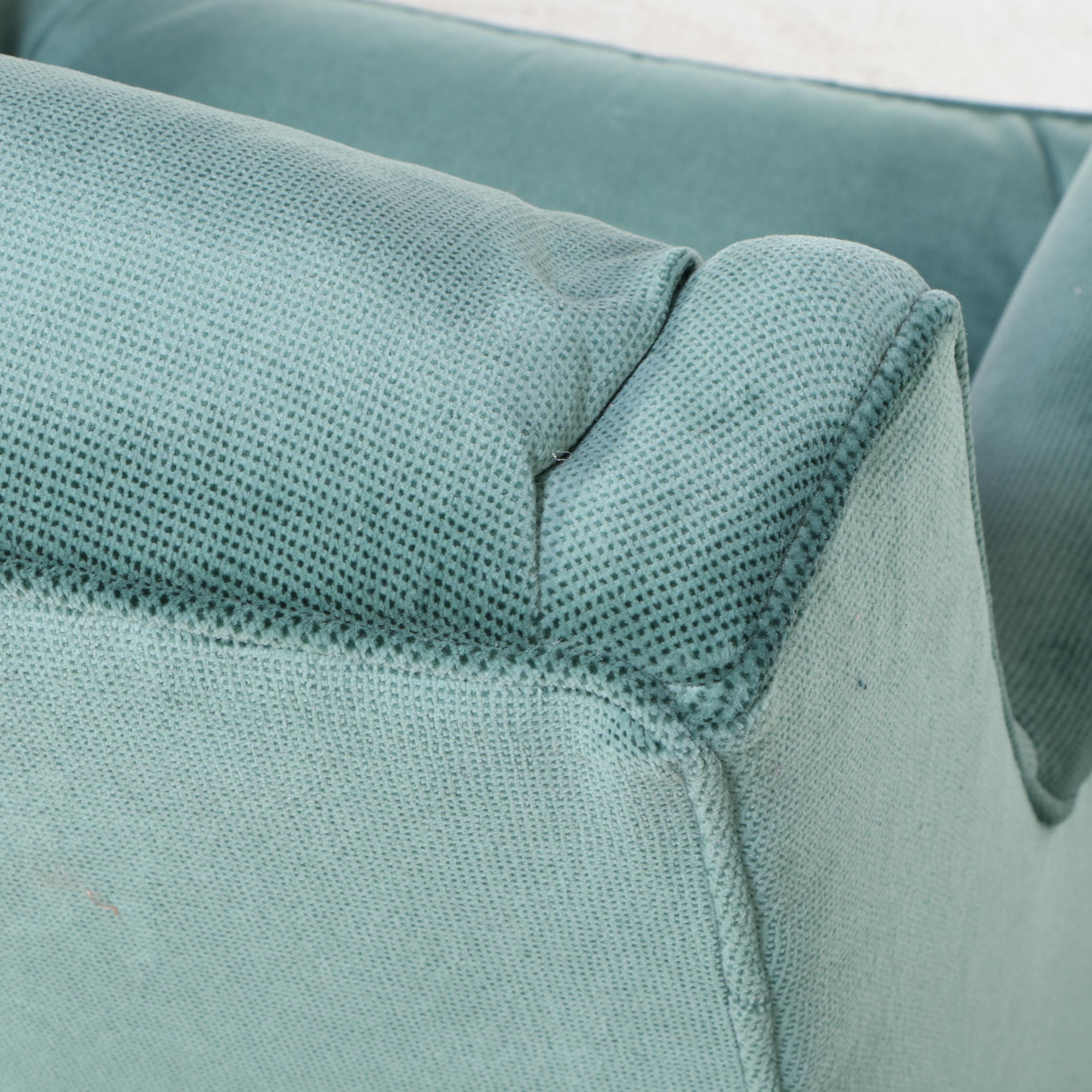 Mid Century Modern Style Upholstered Armchair and Ottoman