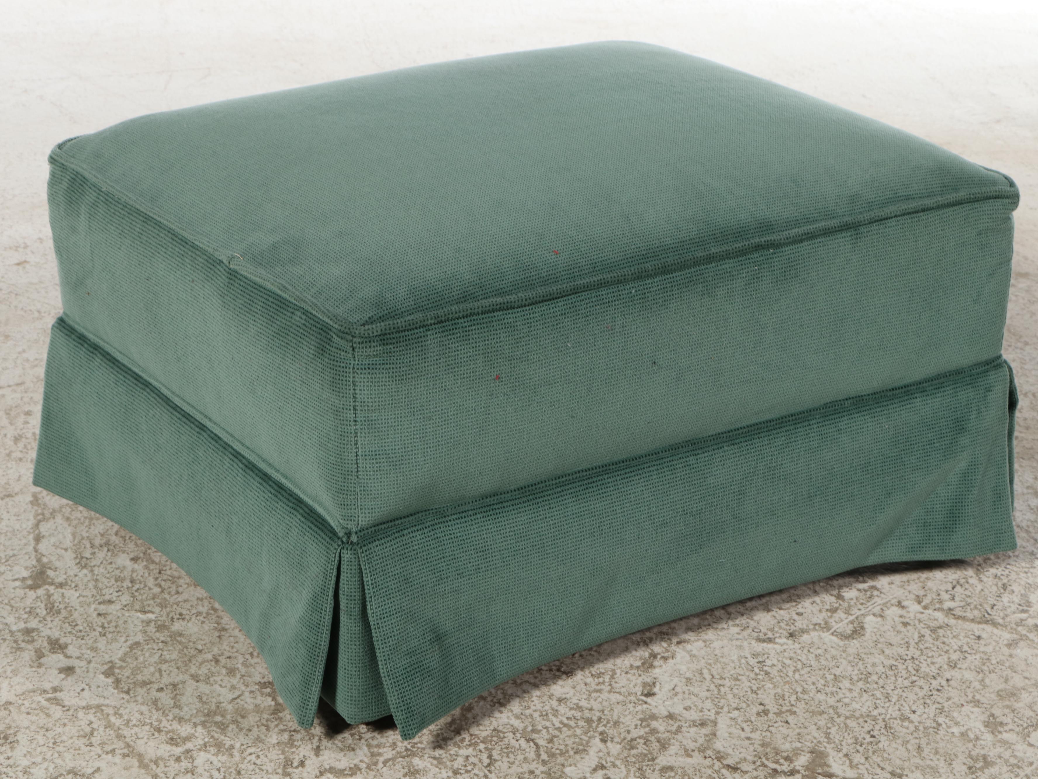 Mid Century Modern Style Upholstered Armchair and Ottoman