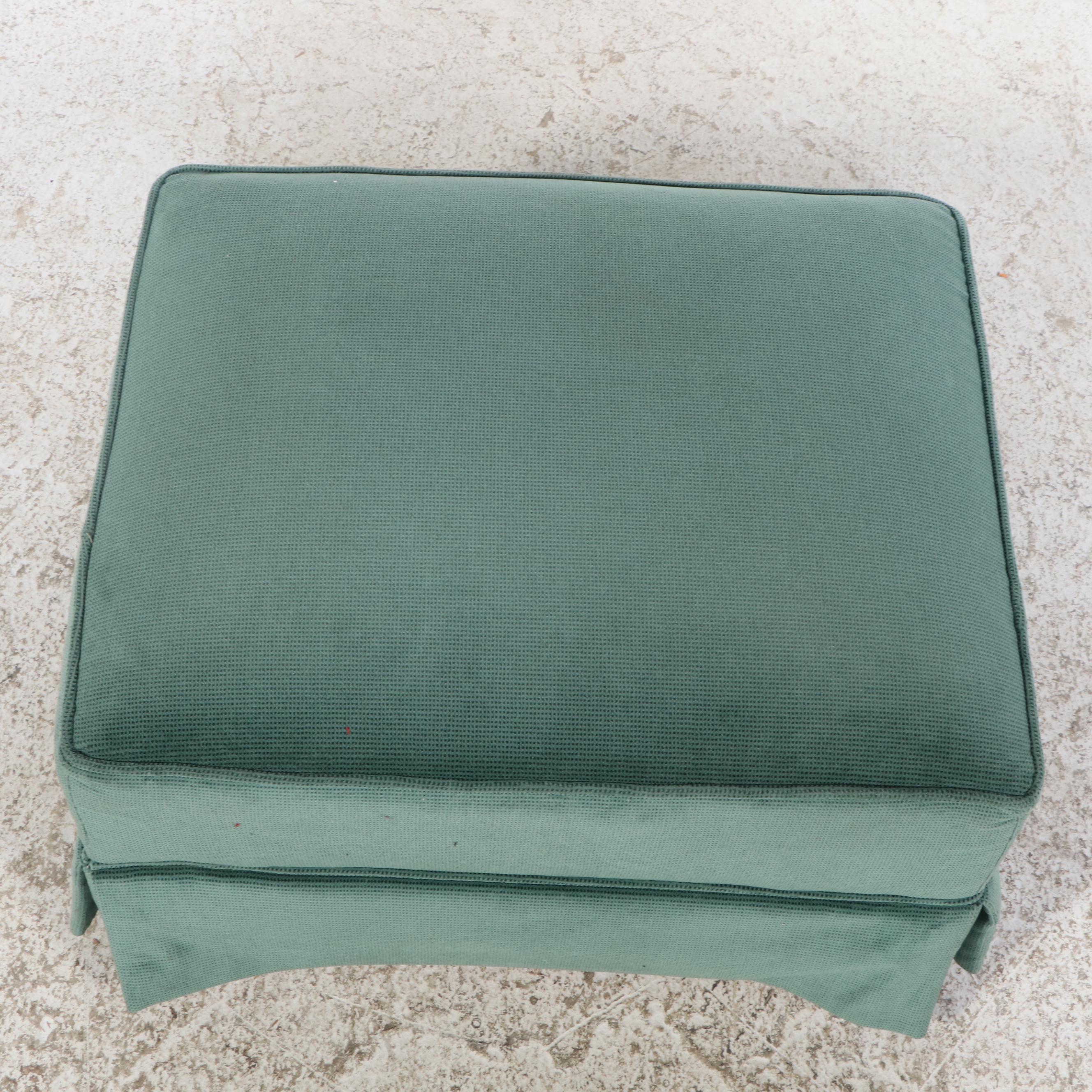 Mid Century Modern Style Upholstered Armchair and Ottoman