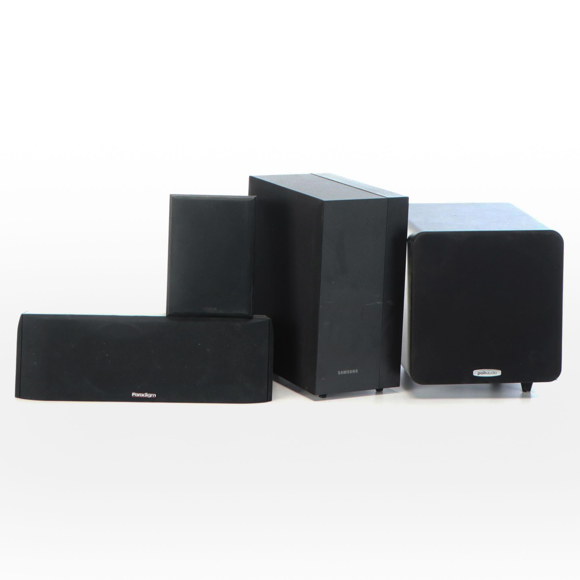 Samsung Subwoofer with Paradigm Bookshelf Speakers and More