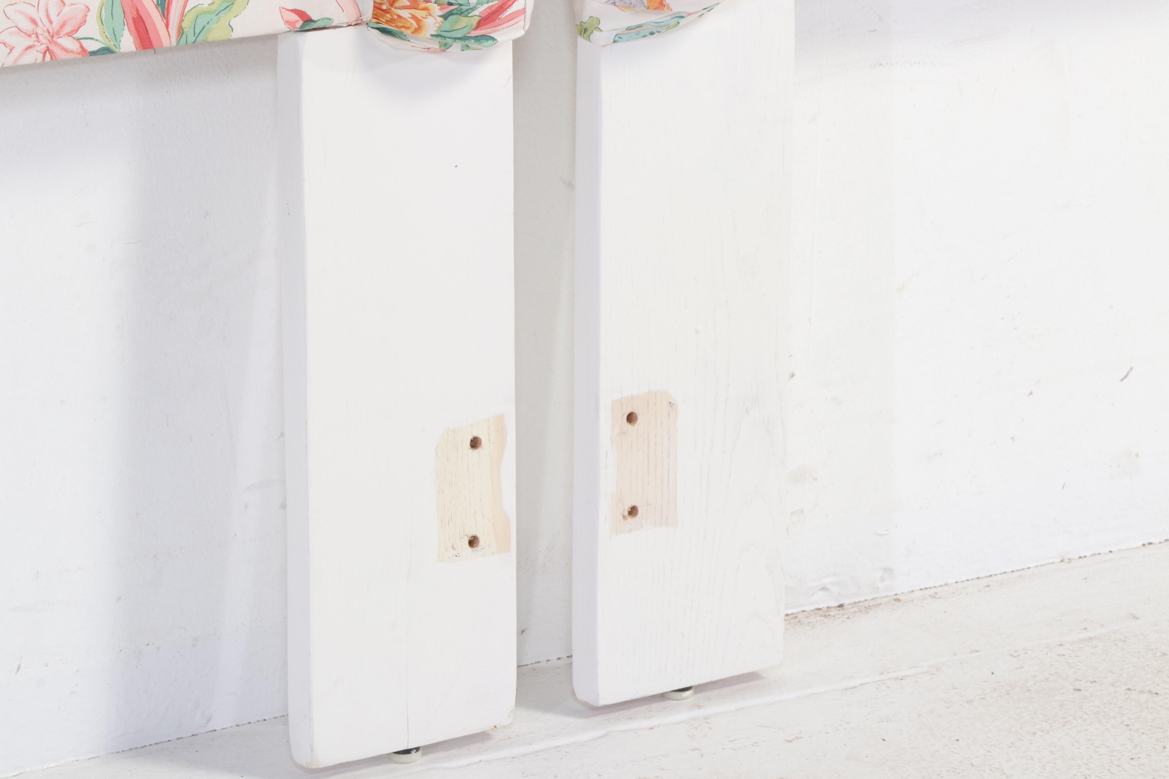 Chinoiserie Cotton Chintz Upholstered Twin Headboards with Matching Coverlets