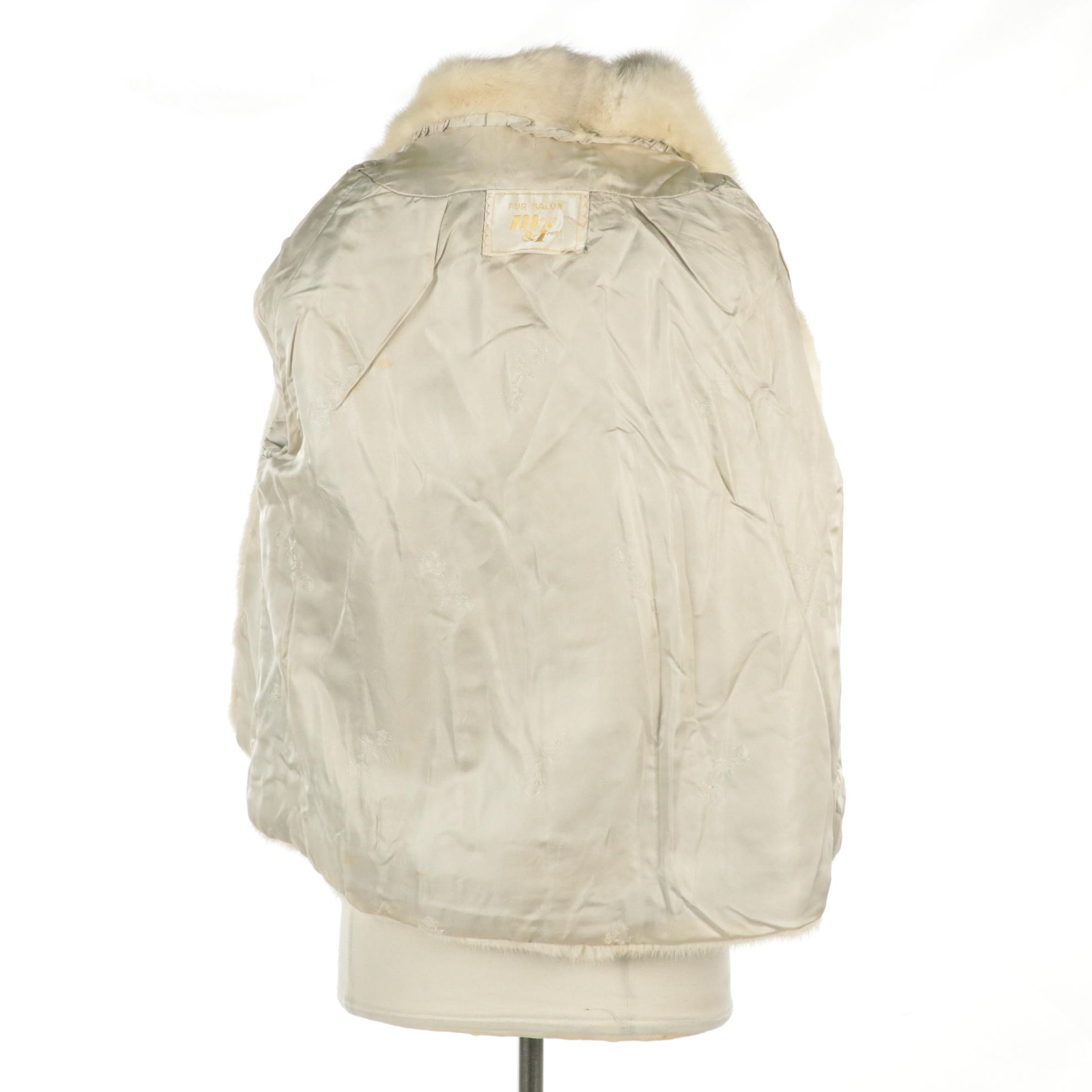 Platinblond Mink Fur Jacket from Meier & Frank Fur Salon, circa 1960