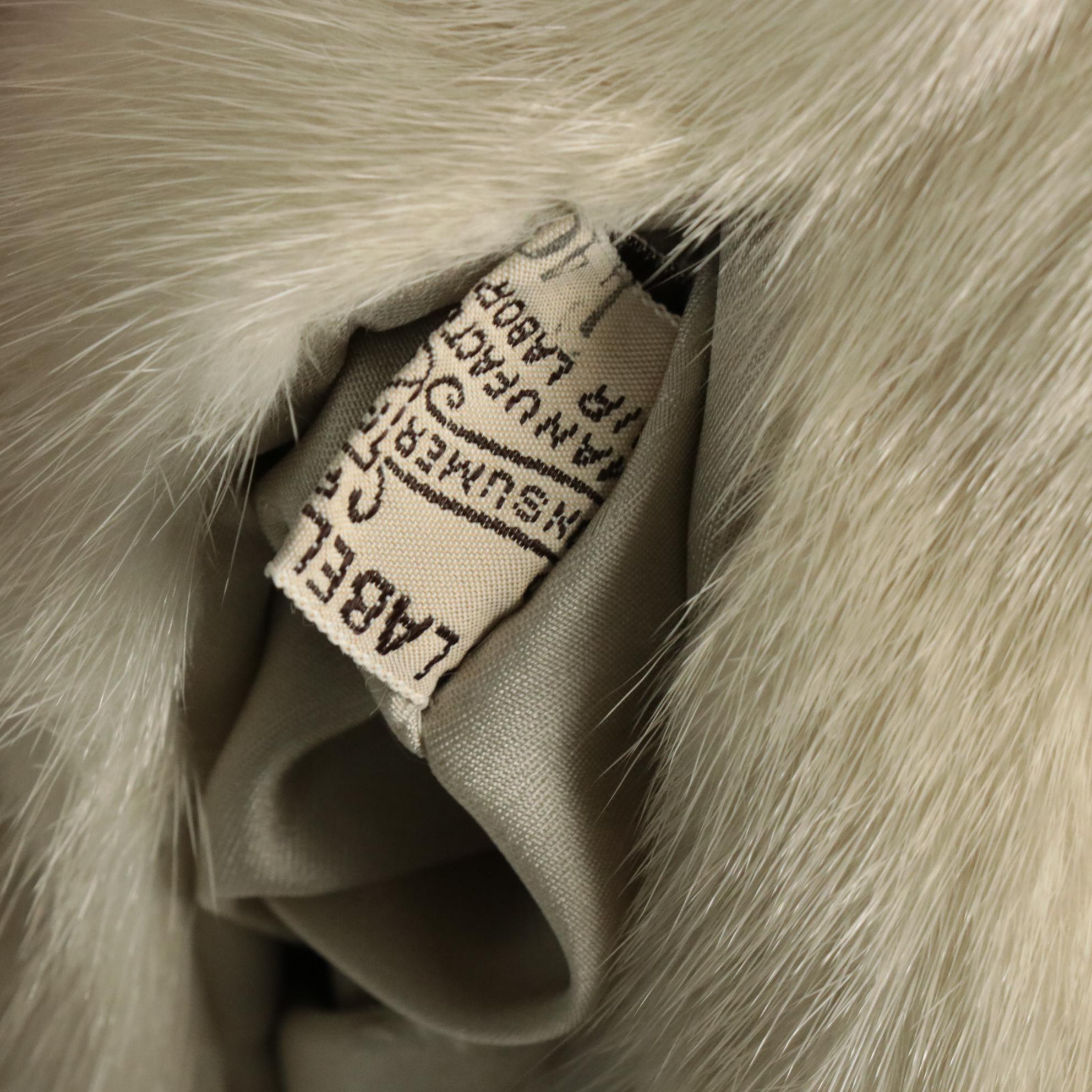Platinblond Mink Fur Jacket from Meier & Frank Fur Salon, circa 1960