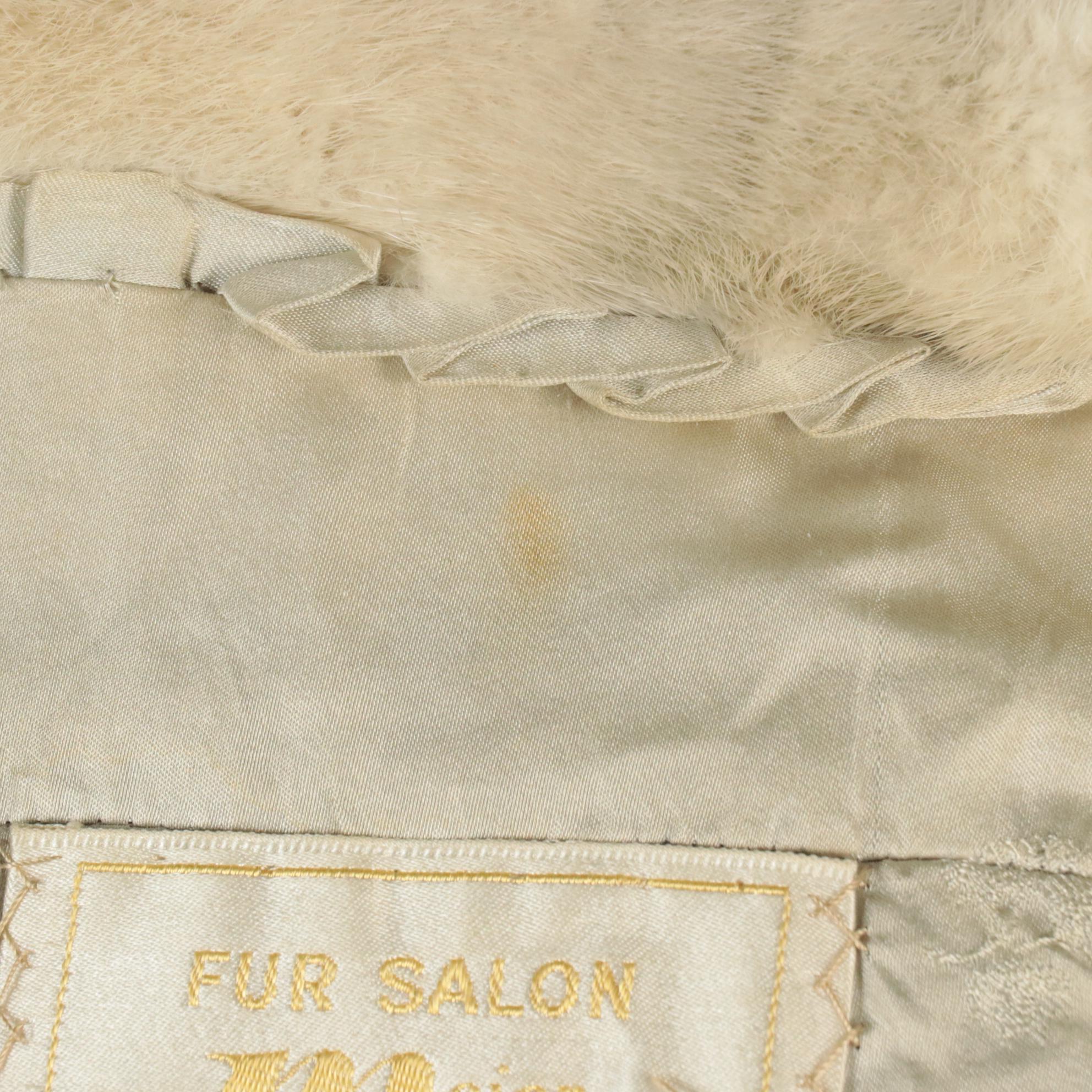 Platinblond Mink Fur Jacket from Meier & Frank Fur Salon, circa 1960