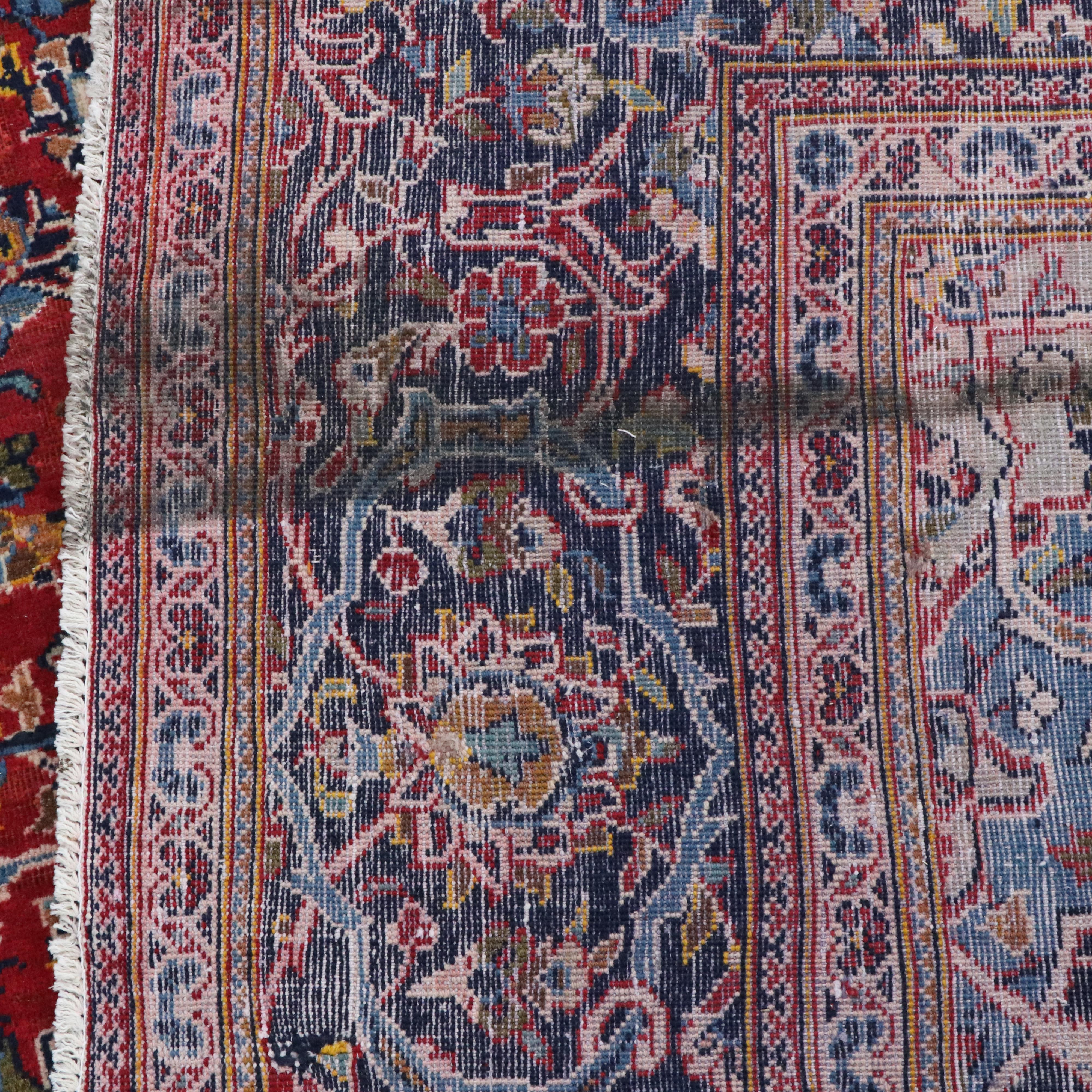 7'6 x 11'9 Hand-Knotted Persian Mashhad Area Rug