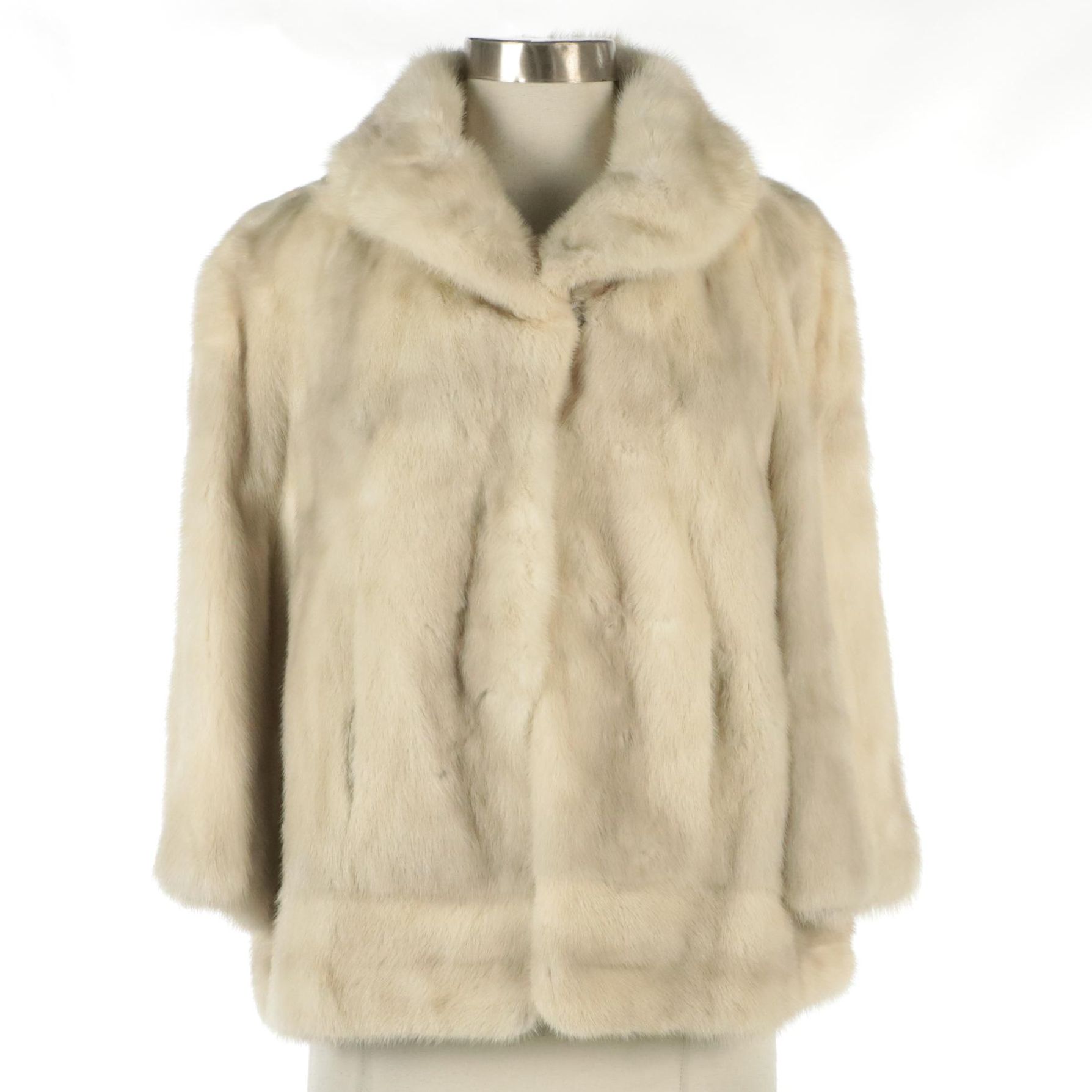 Platinblond Mink Fur Jacket from Meier & Frank Fur Salon, circa 1960