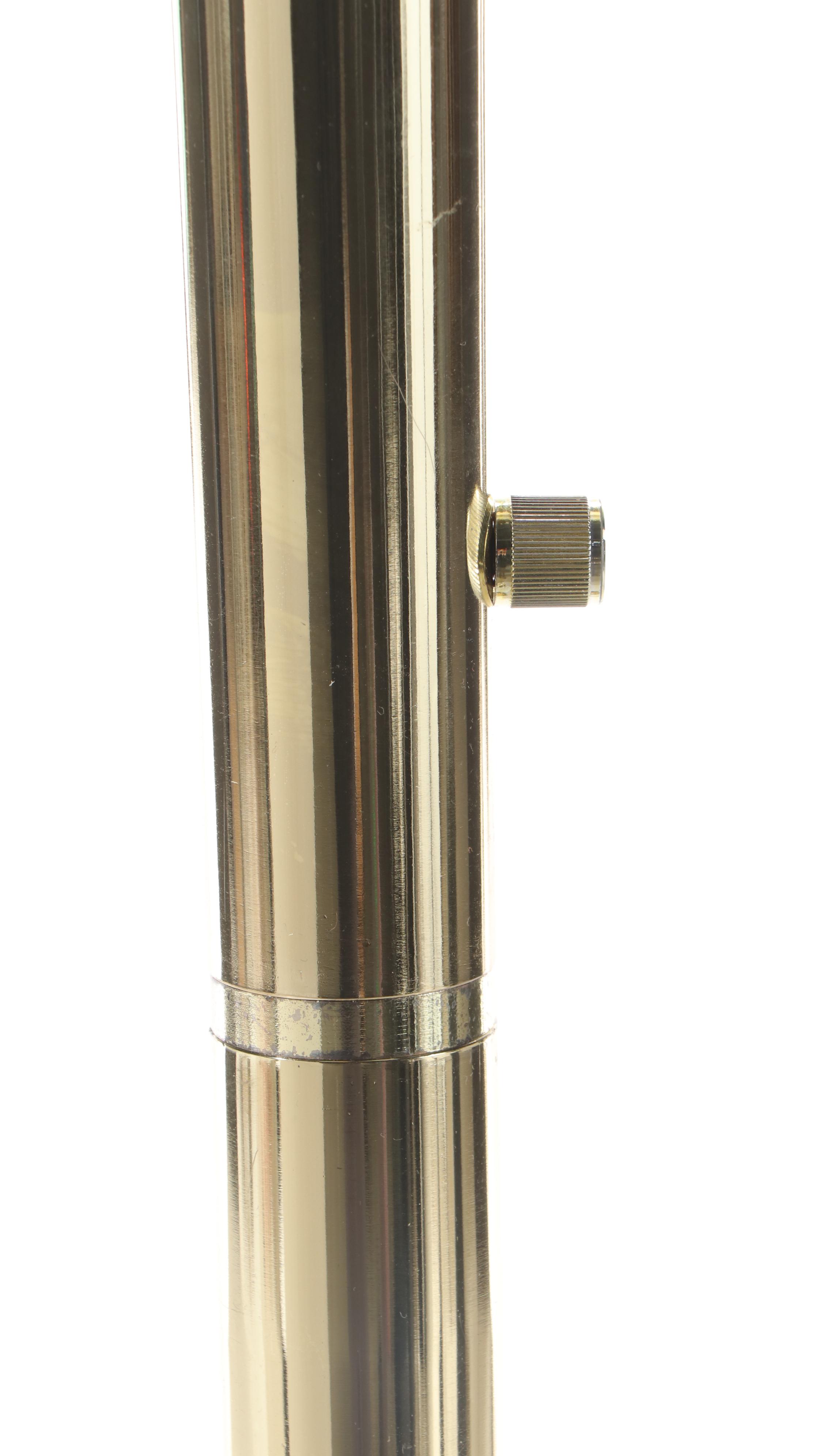 Deco Revival Lacquered Brass Torchère Floor Lamp, Late 20th C.