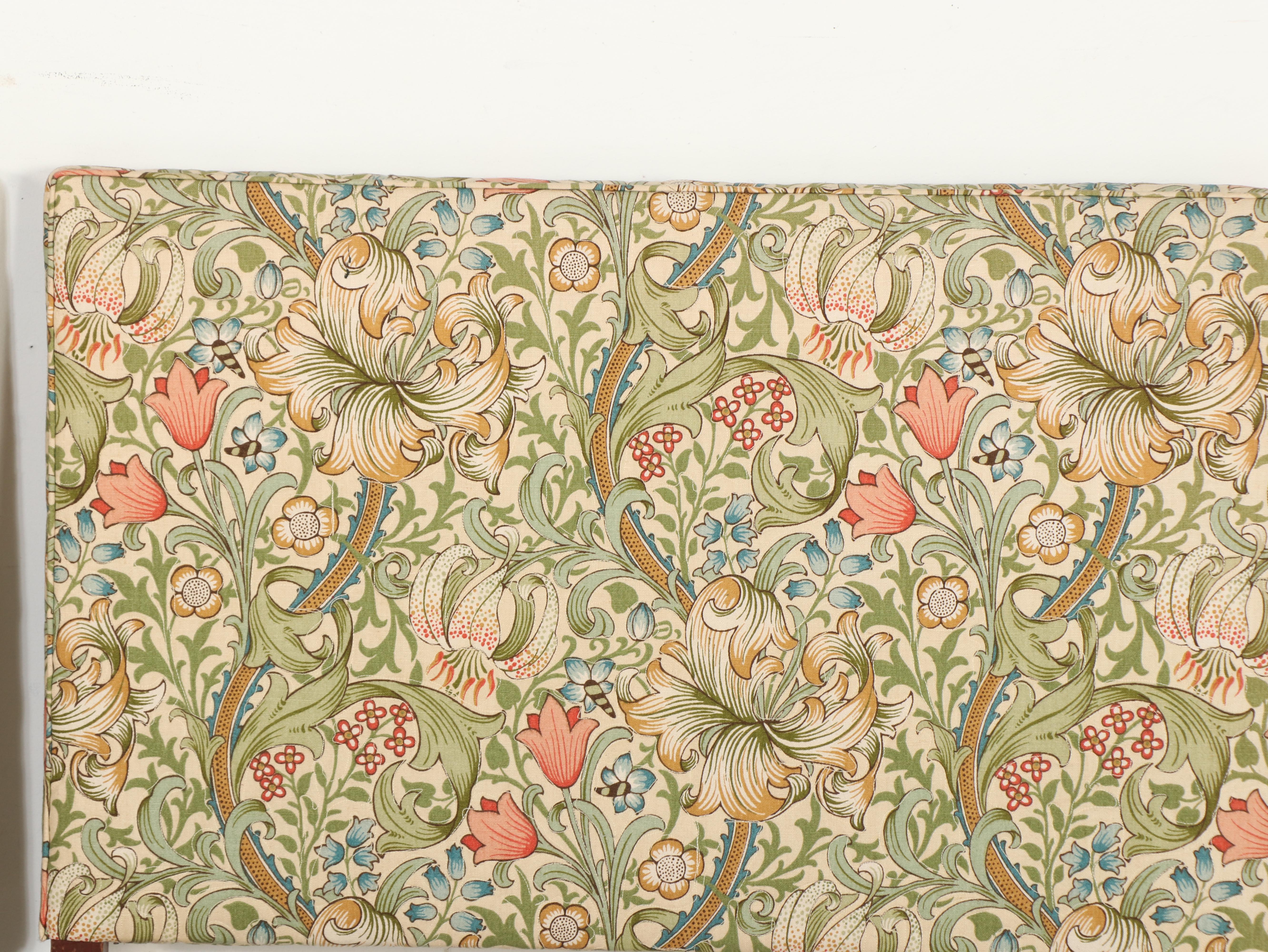 Morris & Co. "Golden Lily" Upholstered Twin Headboards and Linens