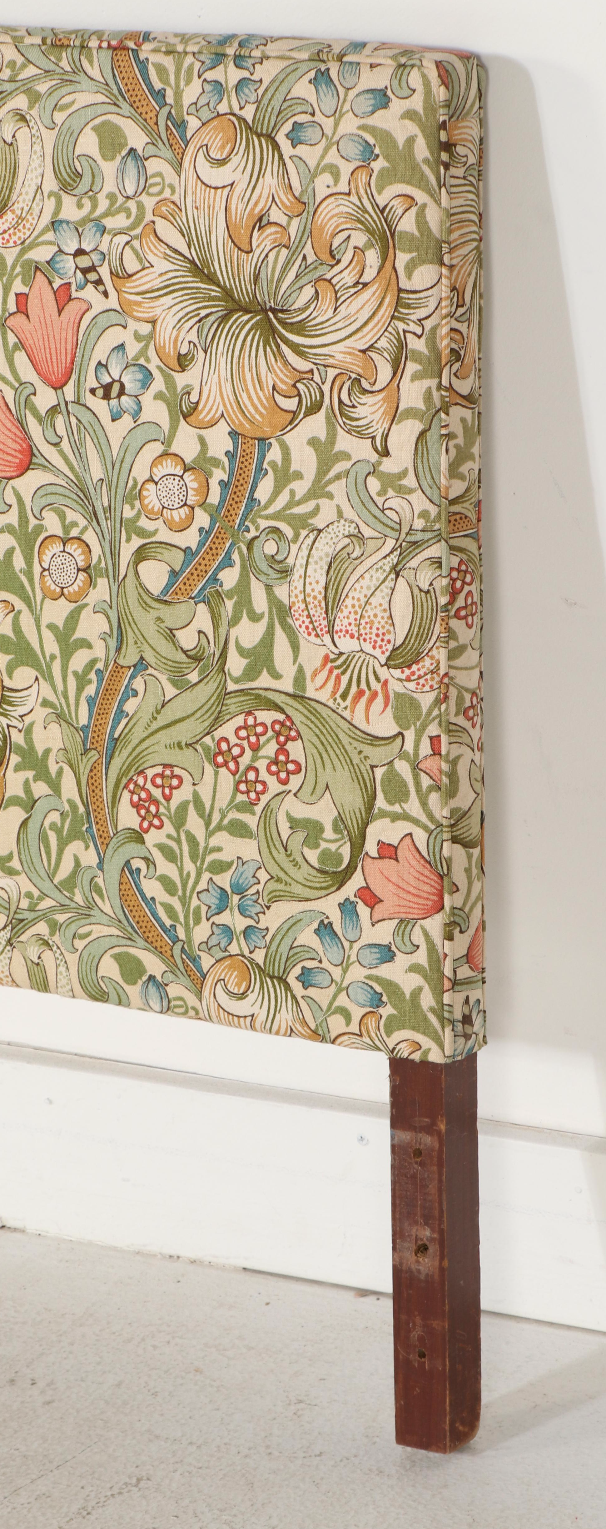 Morris & Co. "Golden Lily" Upholstered Twin Headboards and Linens
