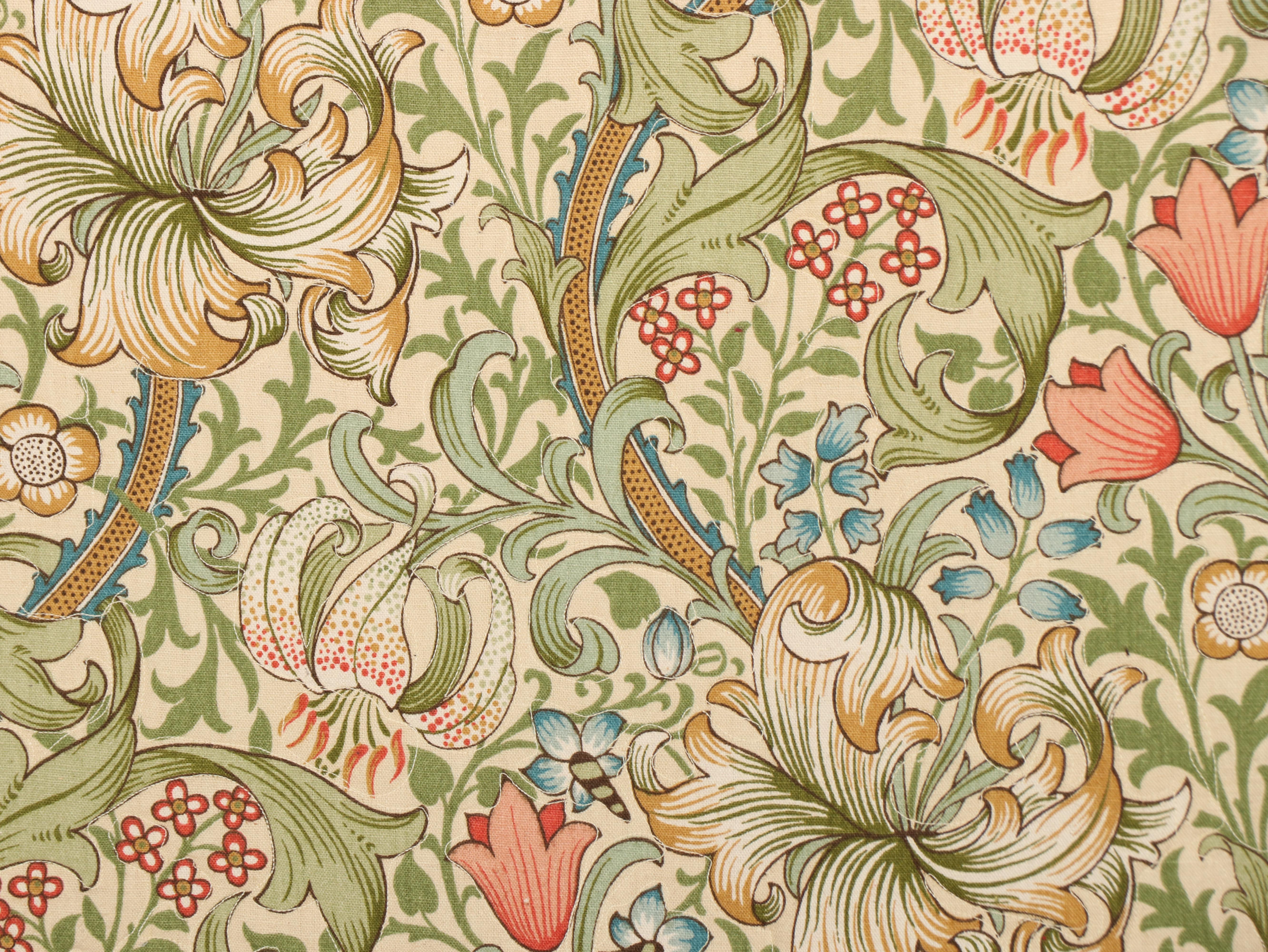 Morris & Co. "Golden Lily" Upholstered Twin Headboards and Linens