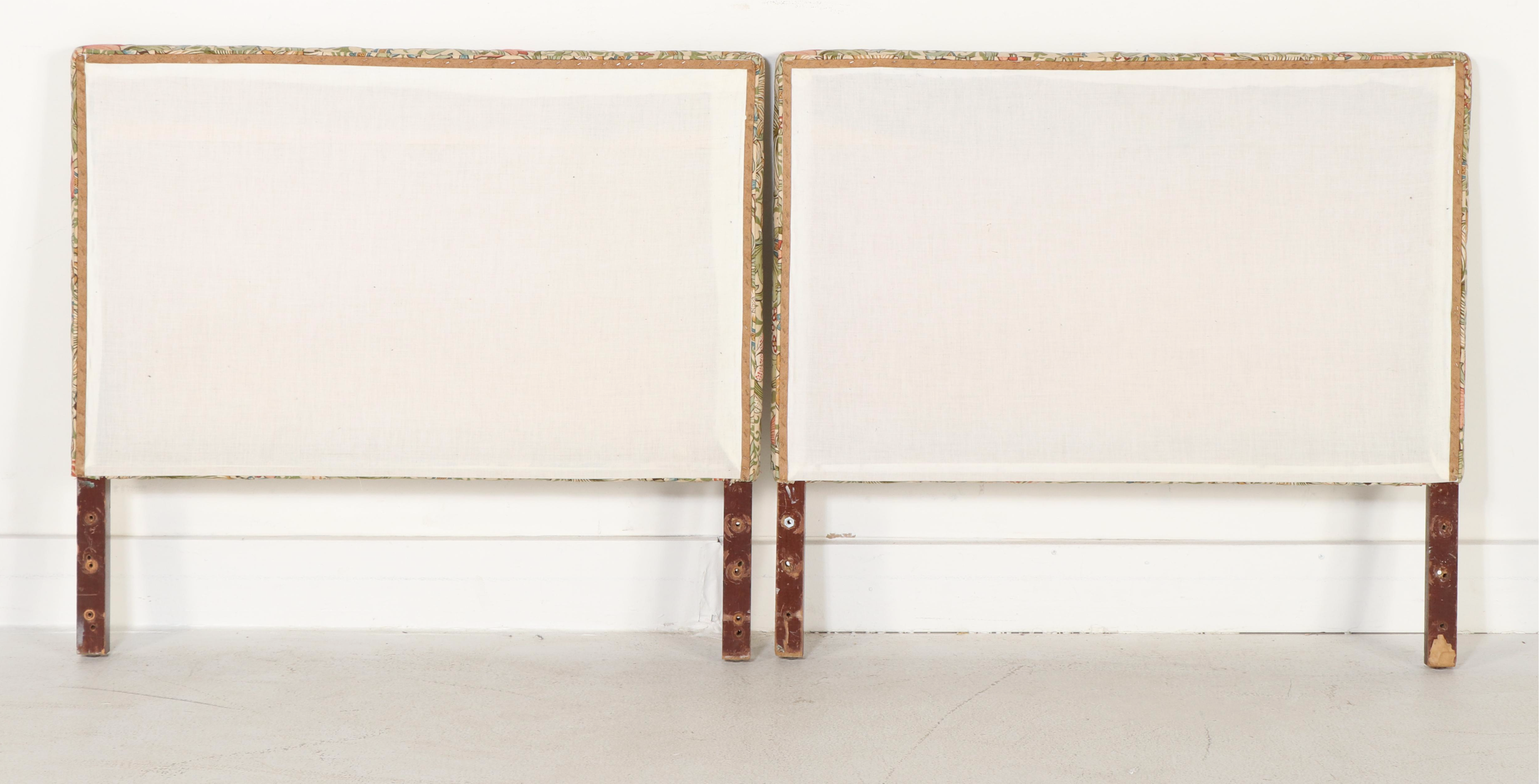 Morris & Co. "Golden Lily" Upholstered Twin Headboards and Linens