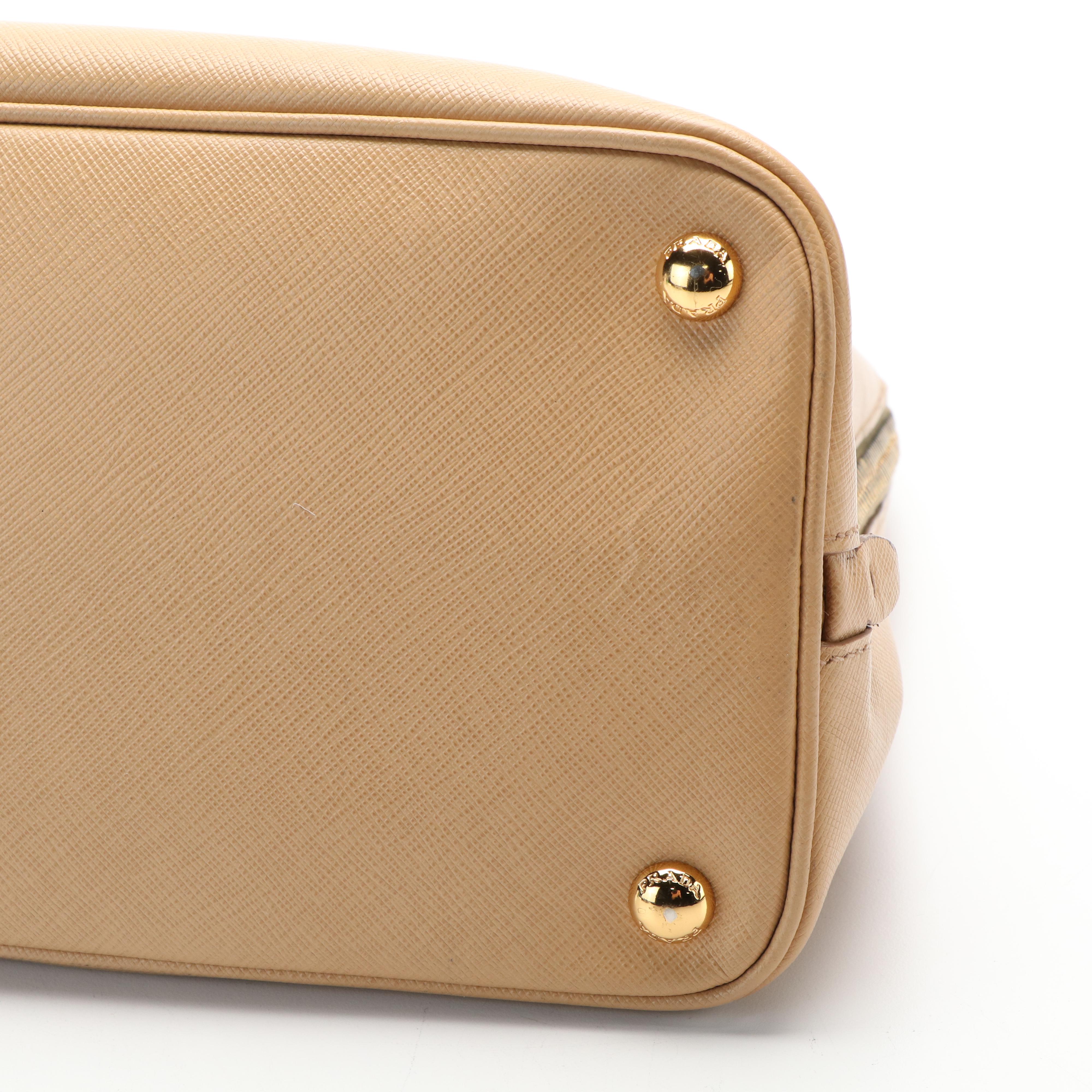 Prada Promenade Dome Handle Bag in Saffiano Lux Leather