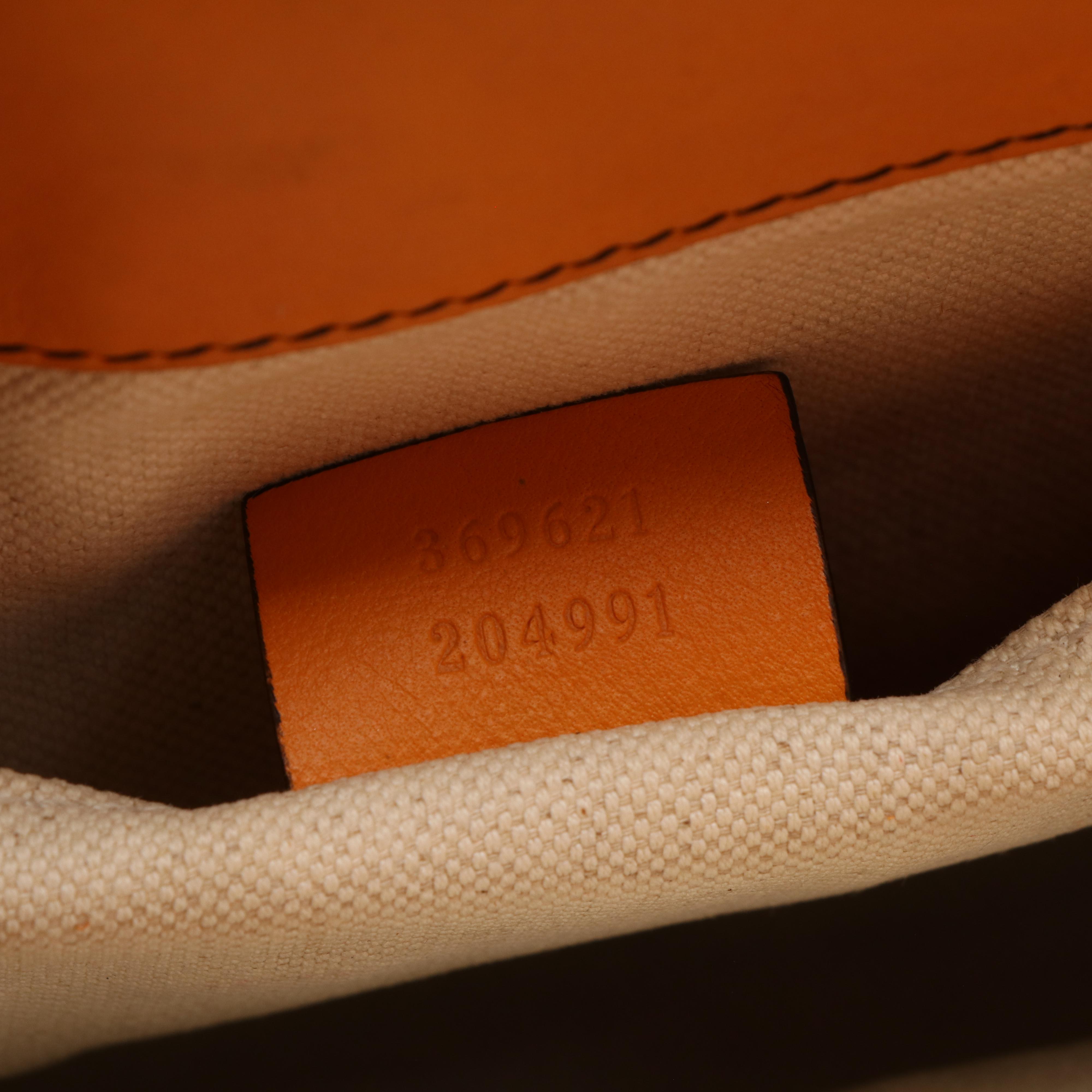 Gucci Emily Chain Flap Shoulder Bag in Orange Guccissima Leather