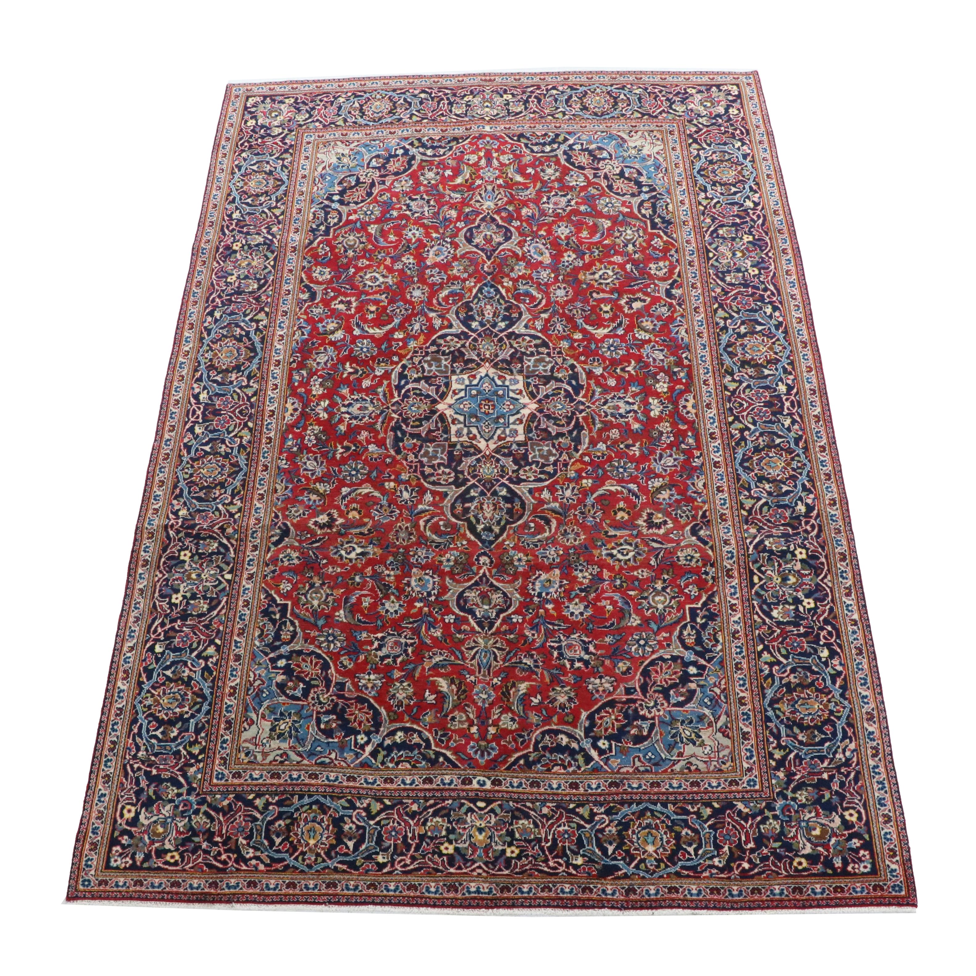 7'6 x 11'9 Hand-Knotted Persian Mashhad Area Rug