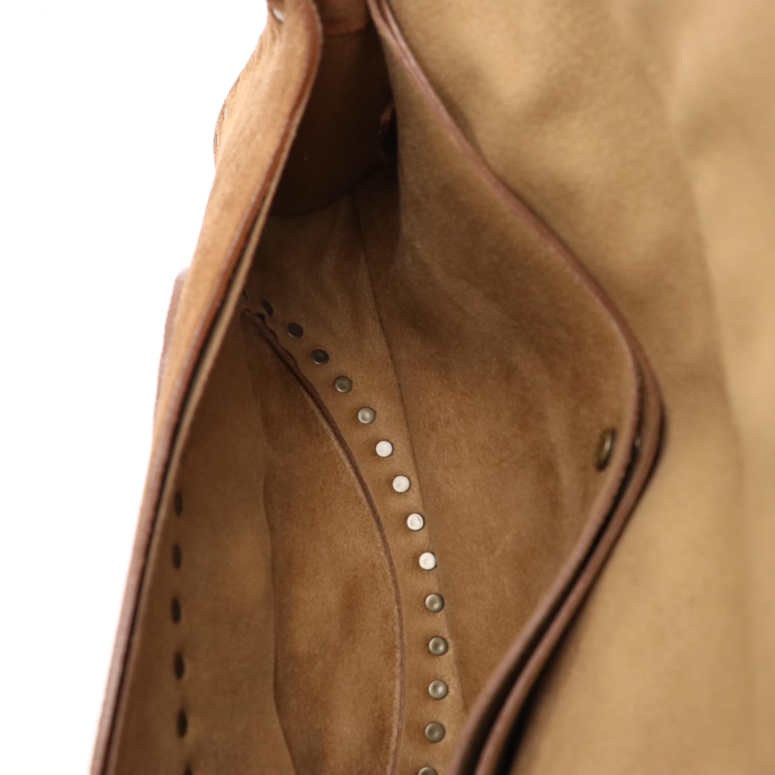 Celine Mocha Brown Studded Suede Shoulder Bag