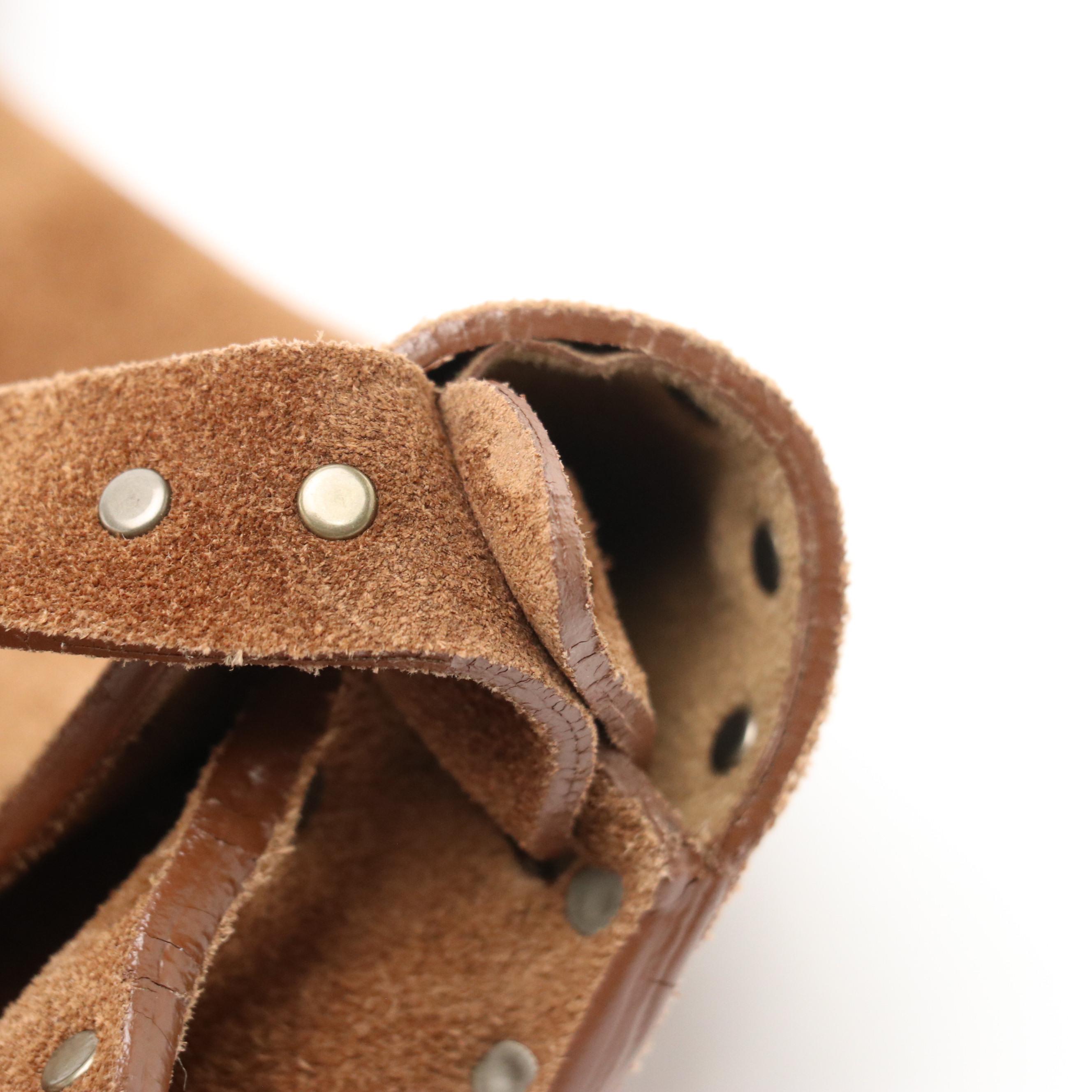 Celine Mocha Brown Studded Suede Shoulder Bag