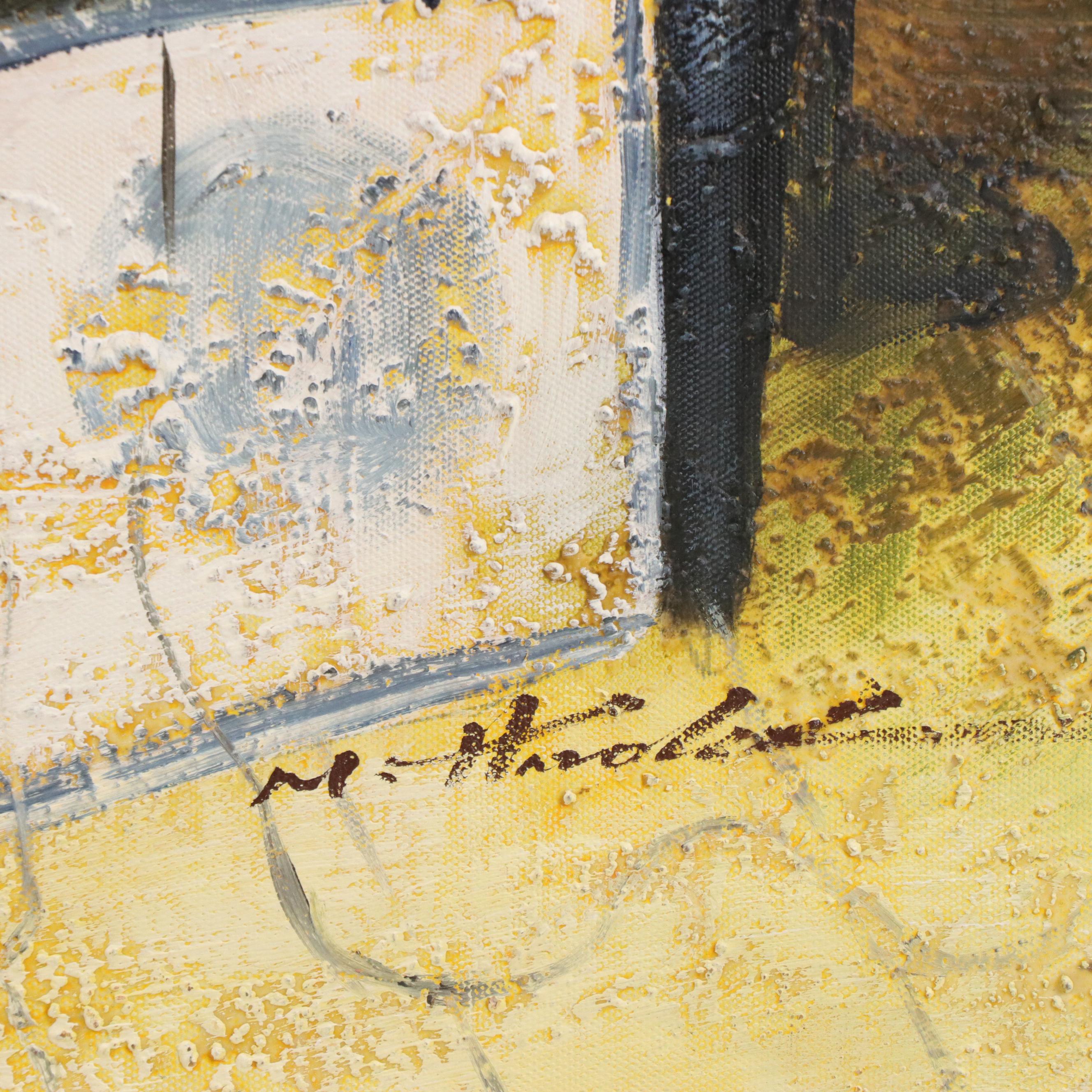 M. Harold Textured Oil Painting "Jazz," Late 20th Century