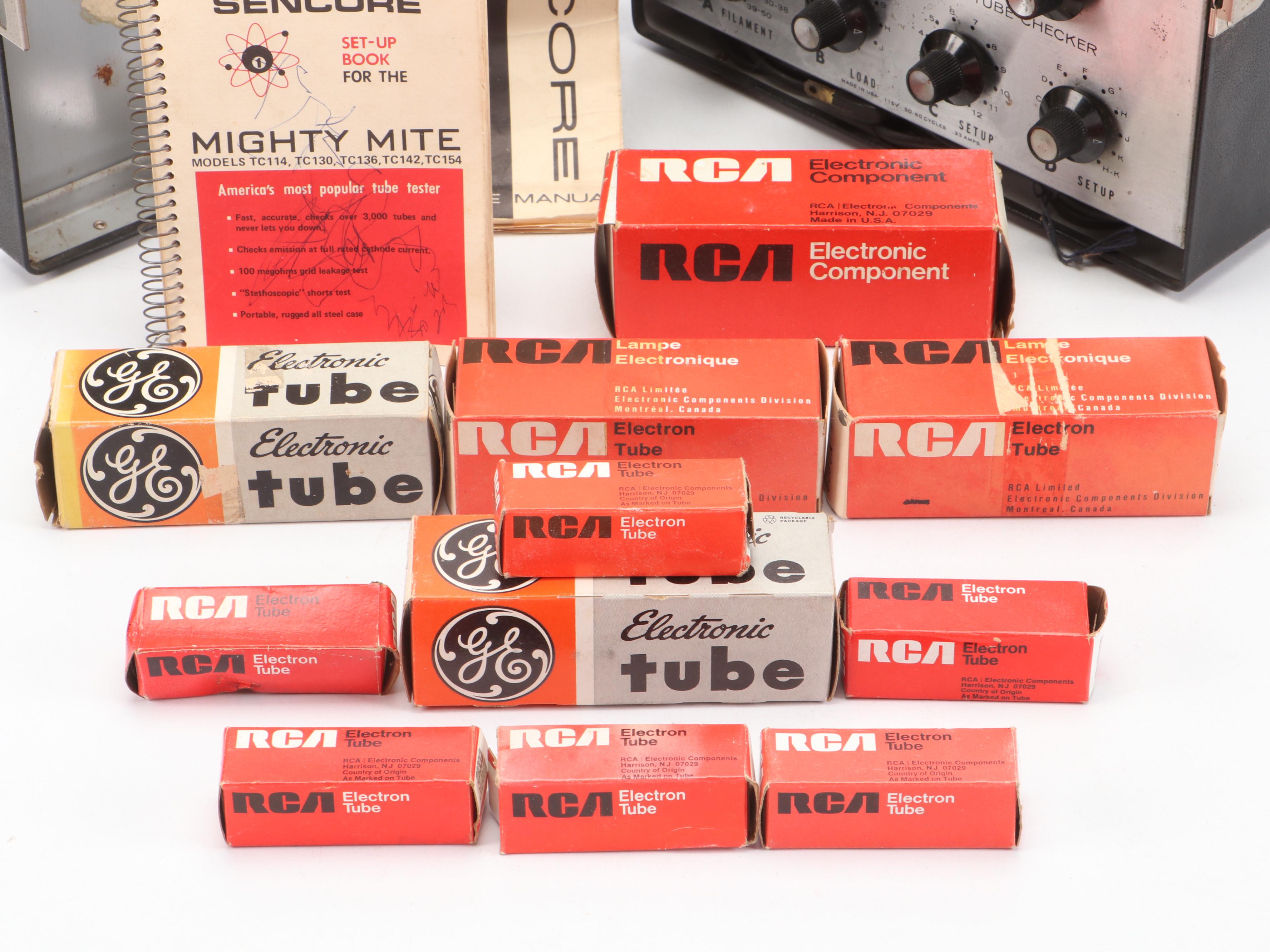Sencore TC 142 Mighty Mite Tube Checker with General Electric and RCA Tubes
