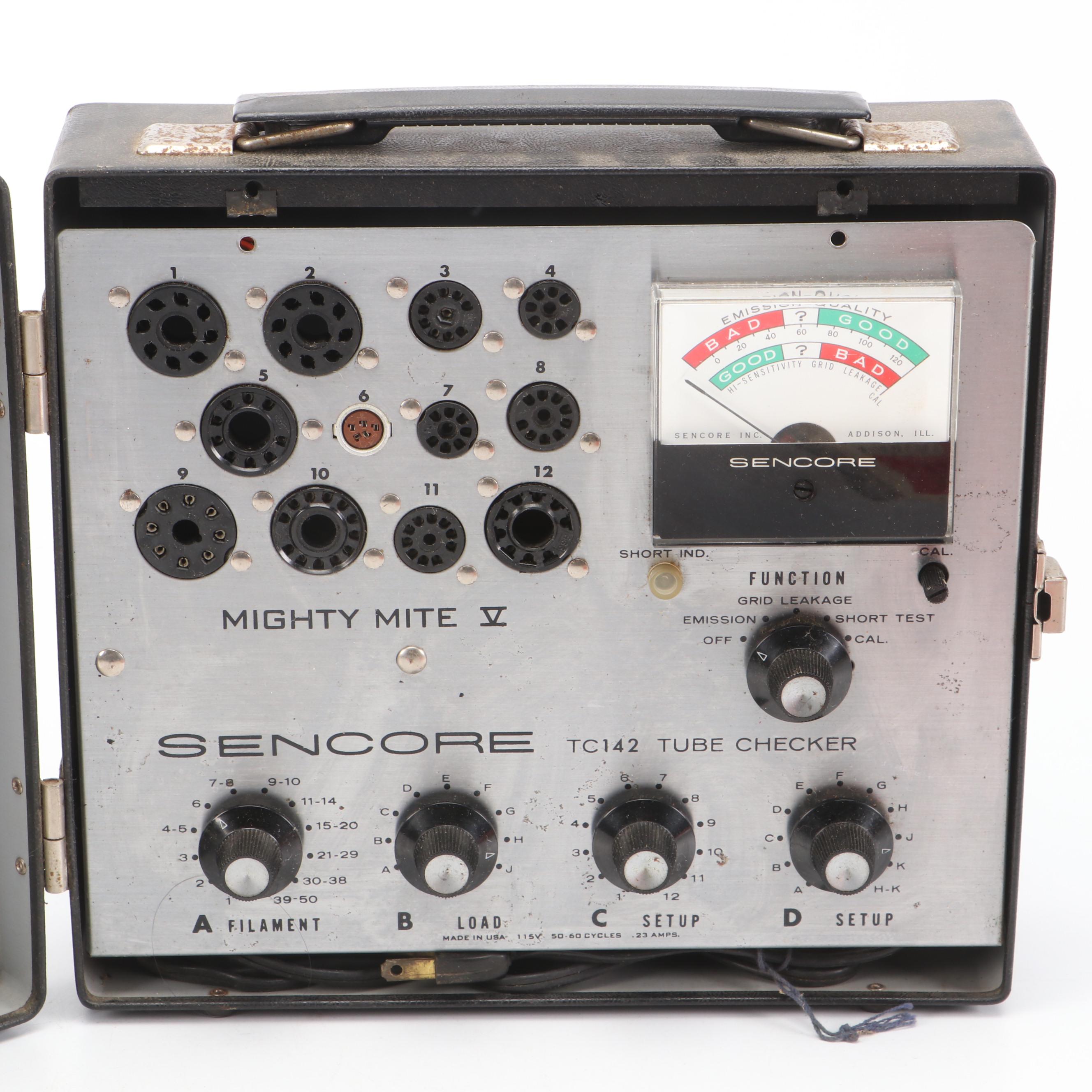 Sencore TC 142 Mighty Mite Tube Checker with General Electric and RCA Tubes