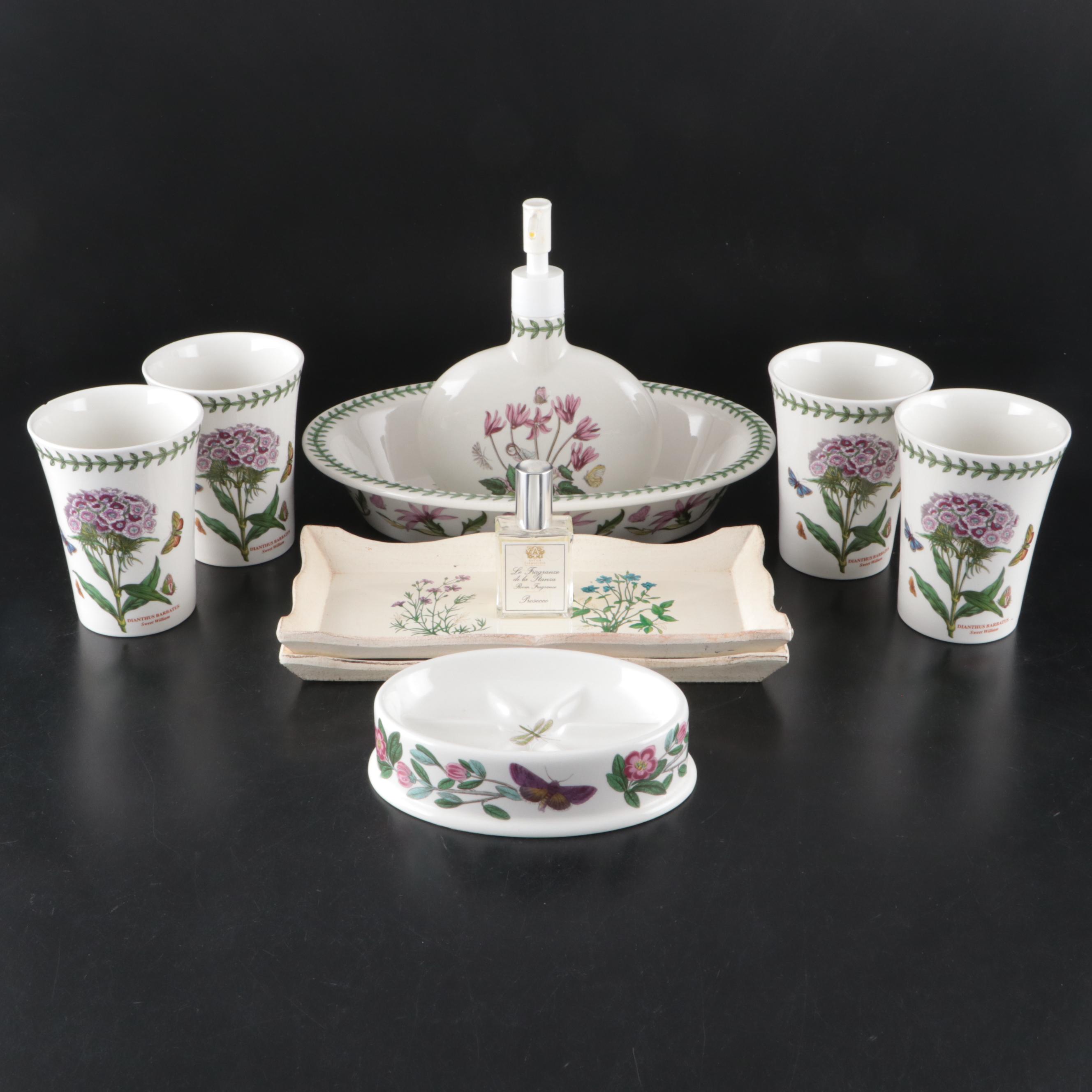Portmeirion "The Botanic Garden" Set of Ceramic Bathroom Accessories