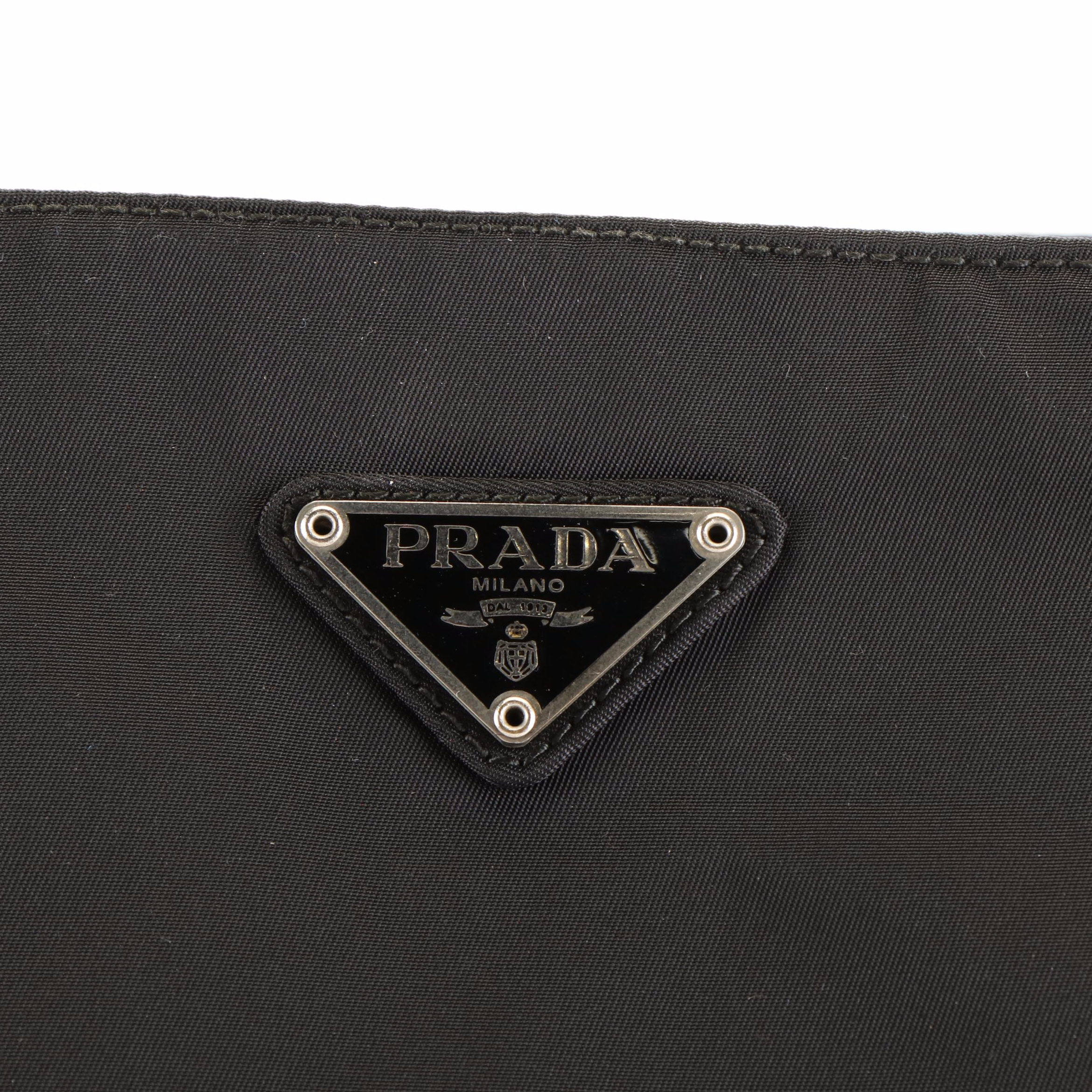 Prada Shoulder Tote Bag in Black Tessuto Nylon