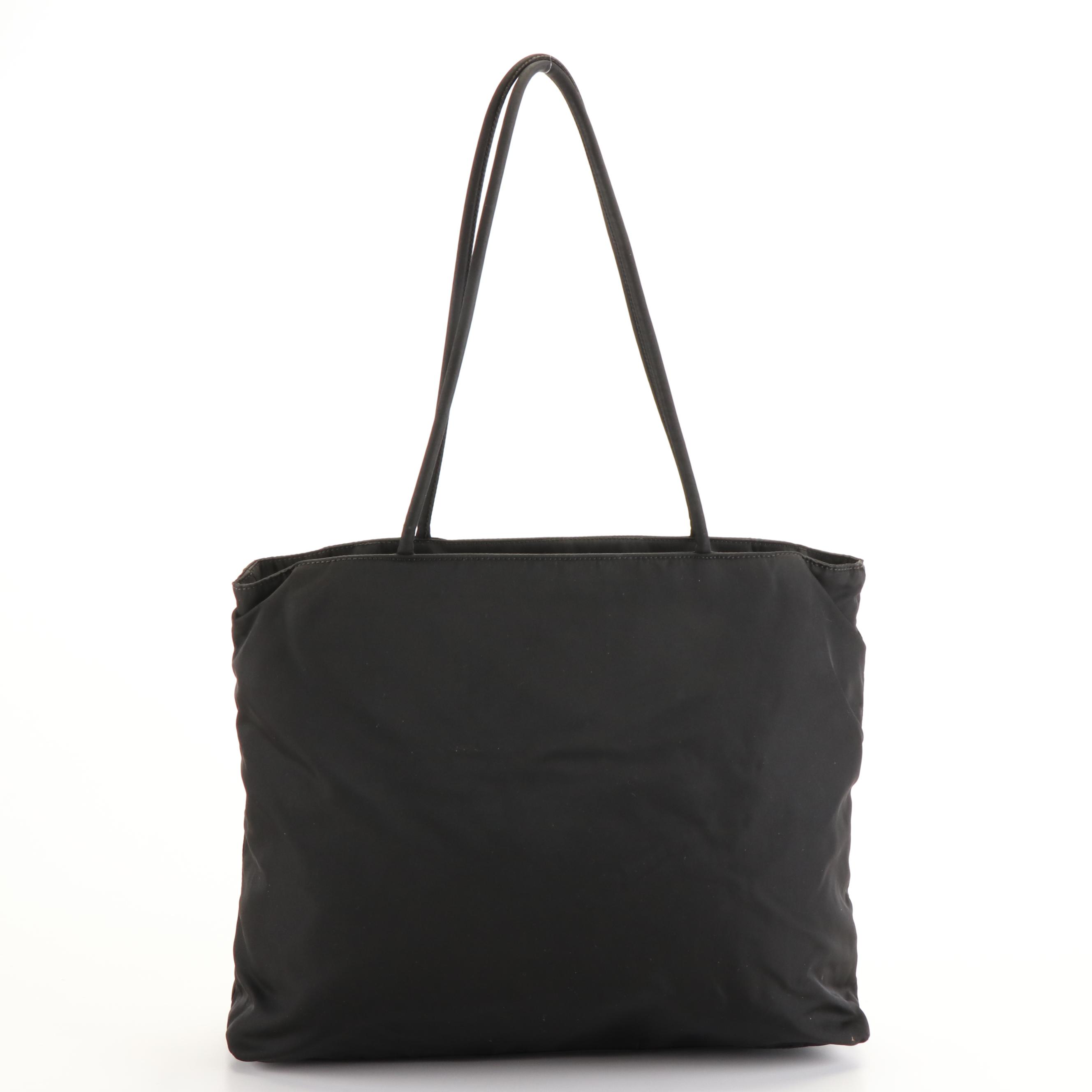 Prada Shoulder Tote Bag in Black Tessuto Nylon