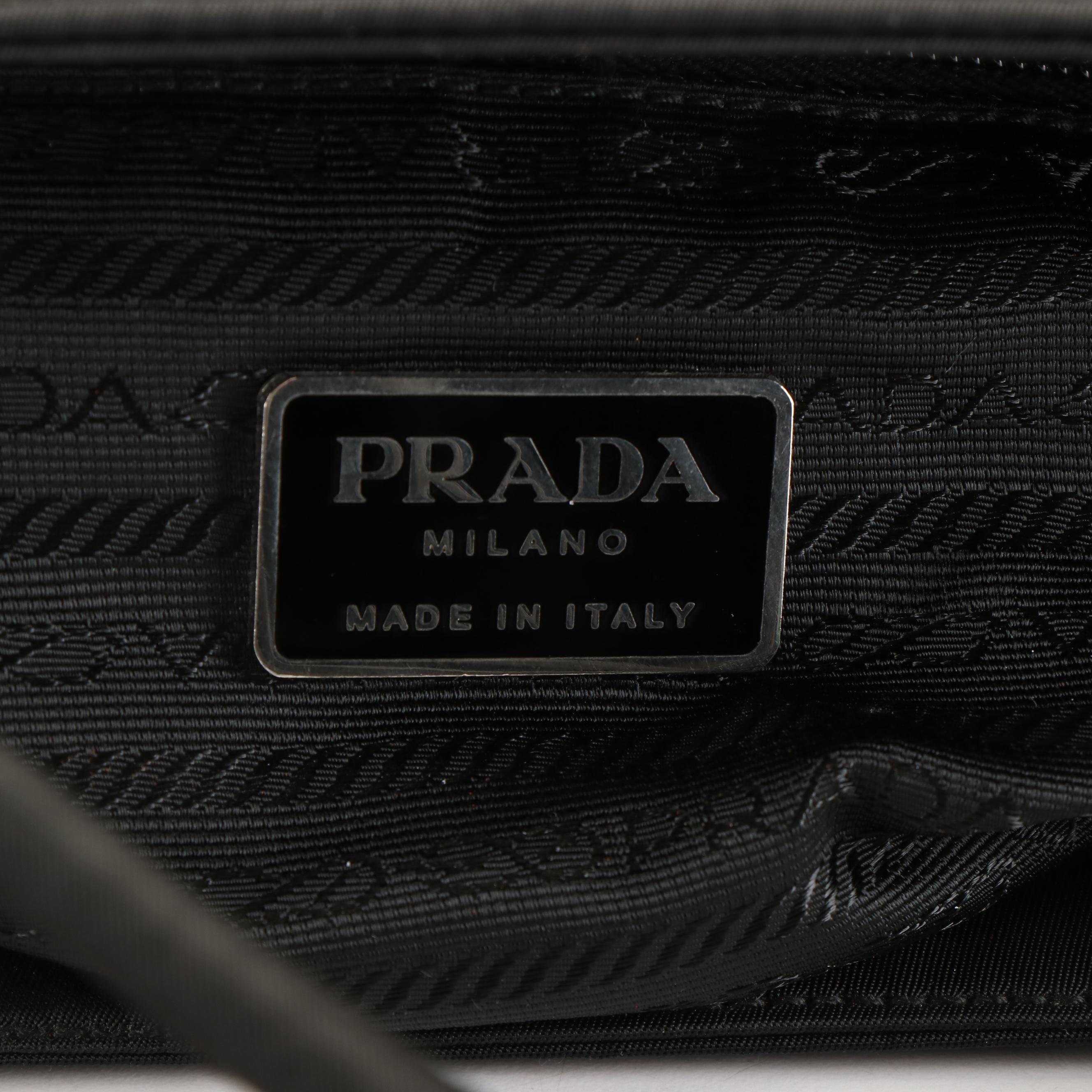 Prada Shoulder Tote Bag in Black Tessuto Nylon