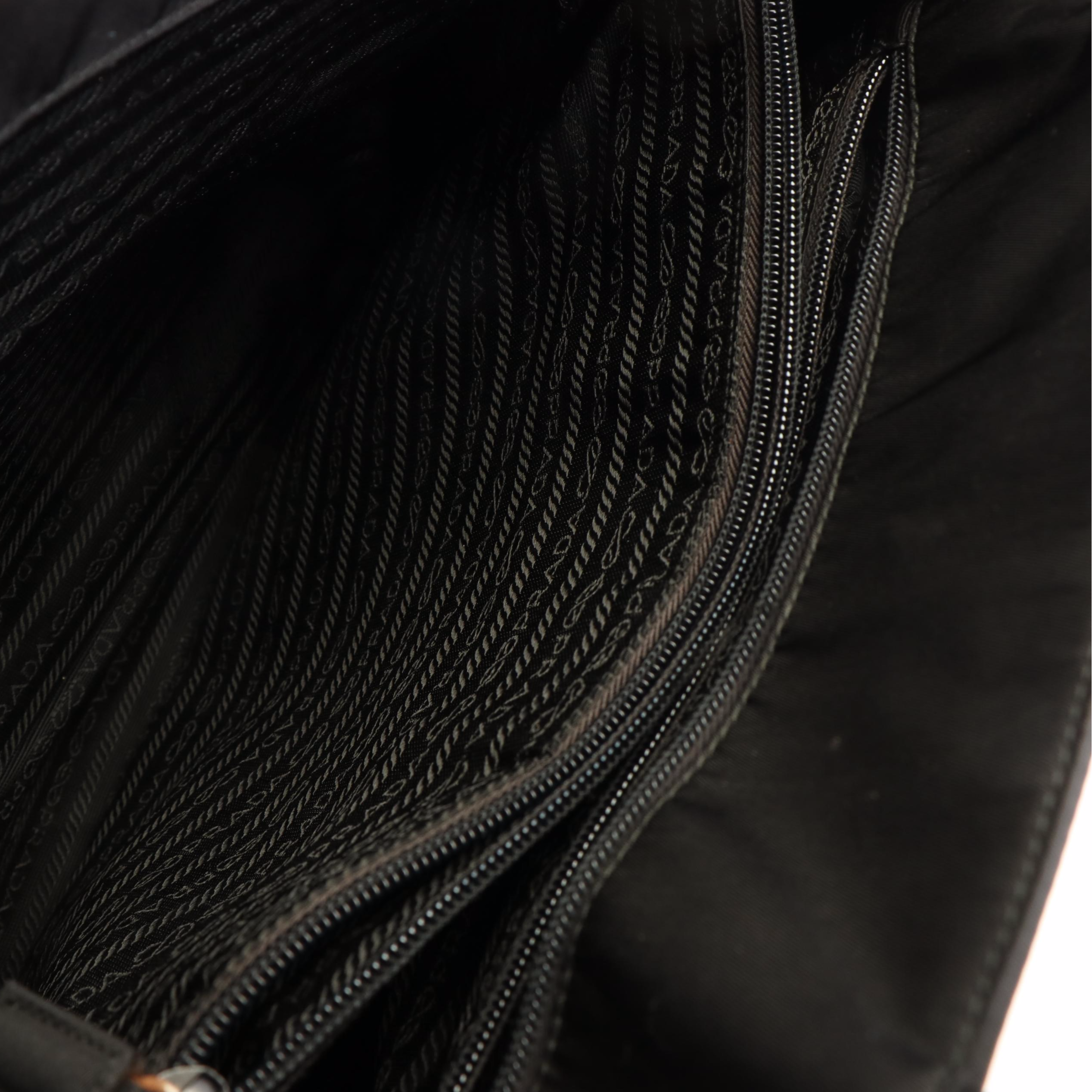 Prada Shoulder Tote Bag in Black Tessuto Nylon