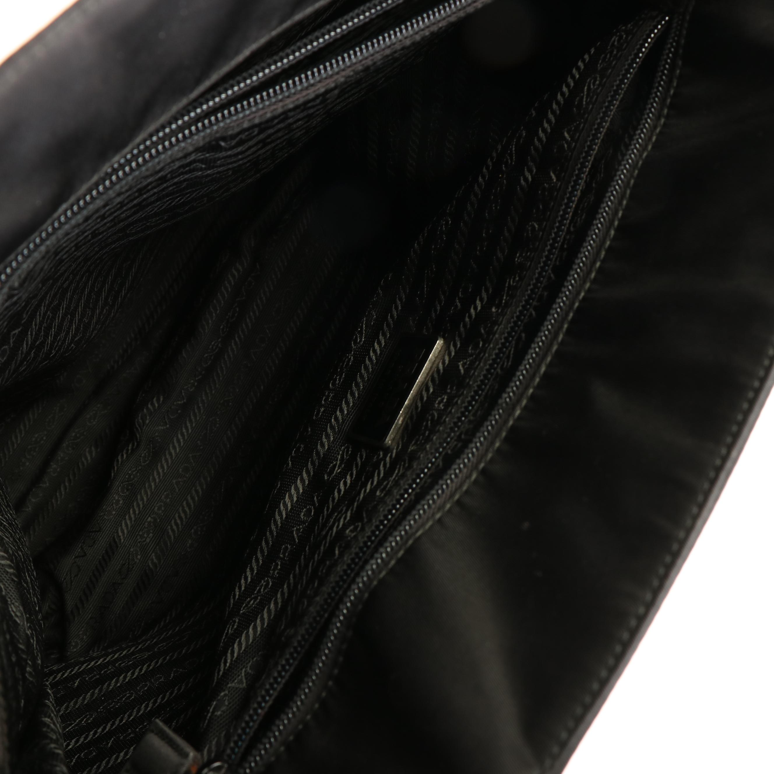Prada Shoulder Tote Bag in Black Tessuto Nylon