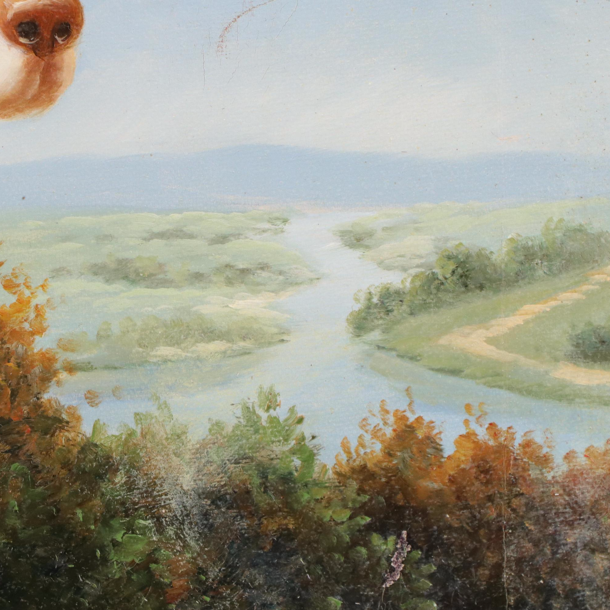 Paul English Oil Painting of a Brittany Spaniel, Late 20th Century