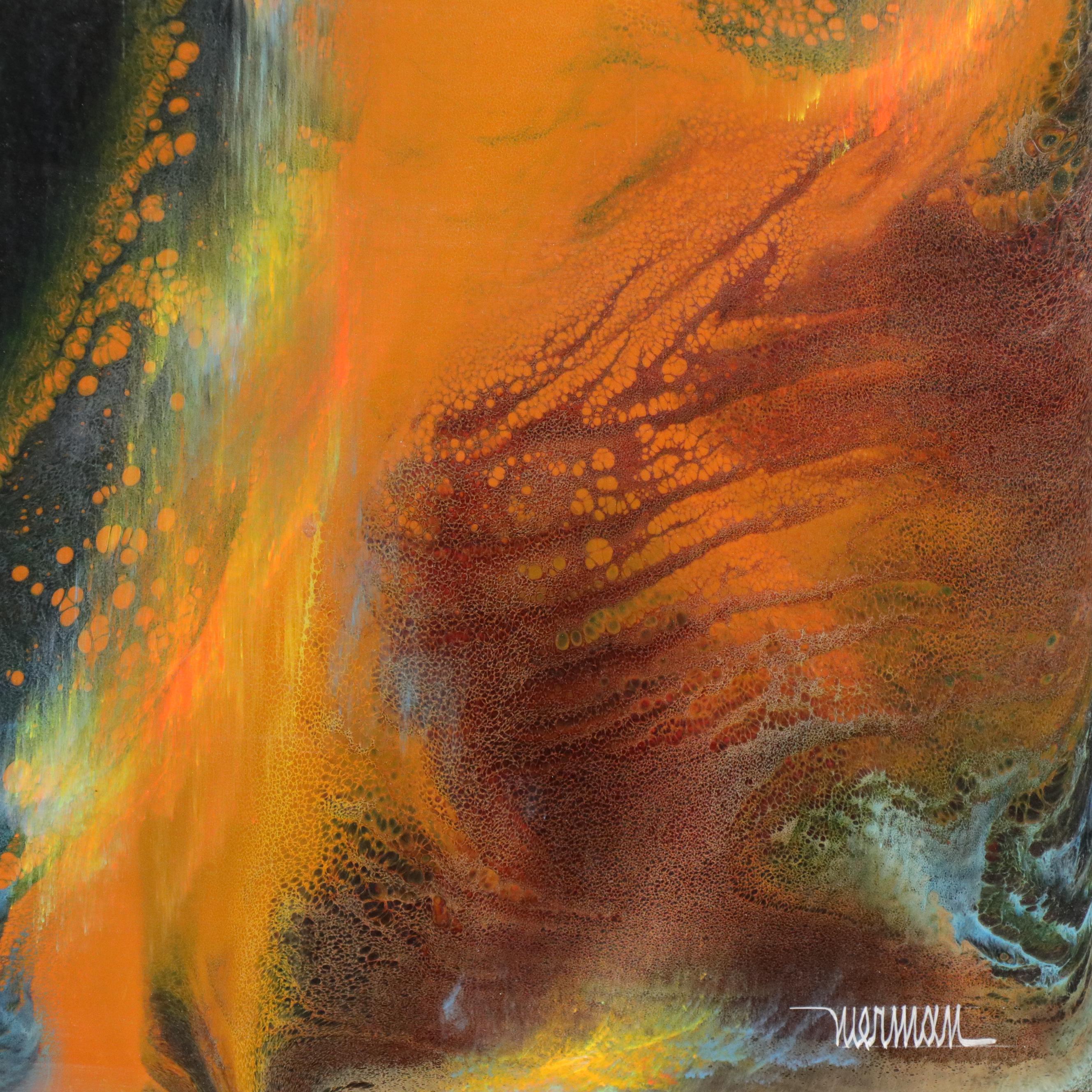 Leonardo Nierman Abstract Expressionist Oil Painting