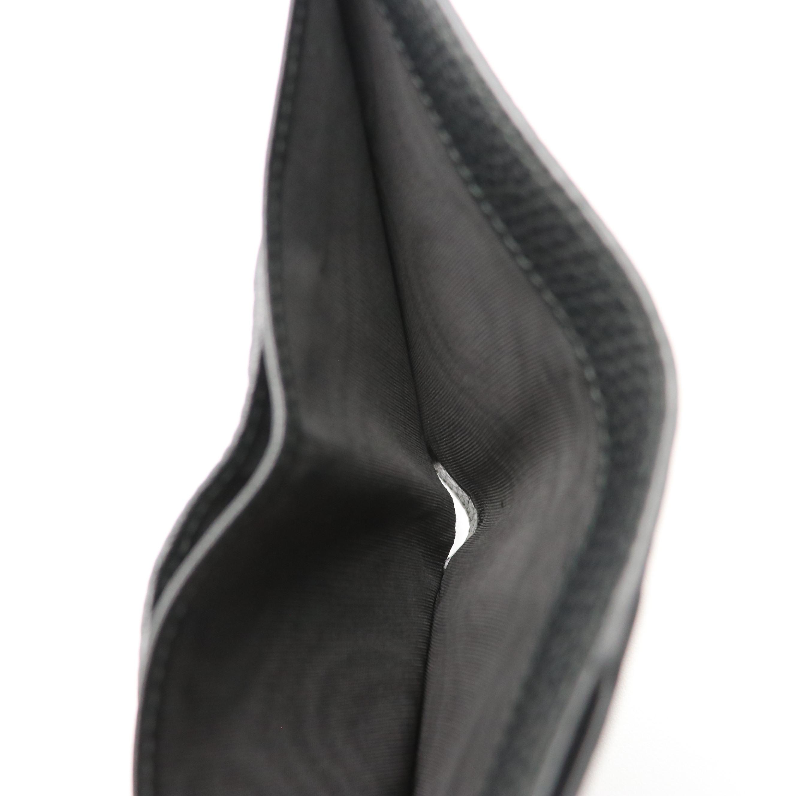 Gucci Interlocking GG Trifold Compact Wallet in Black Grained Leather