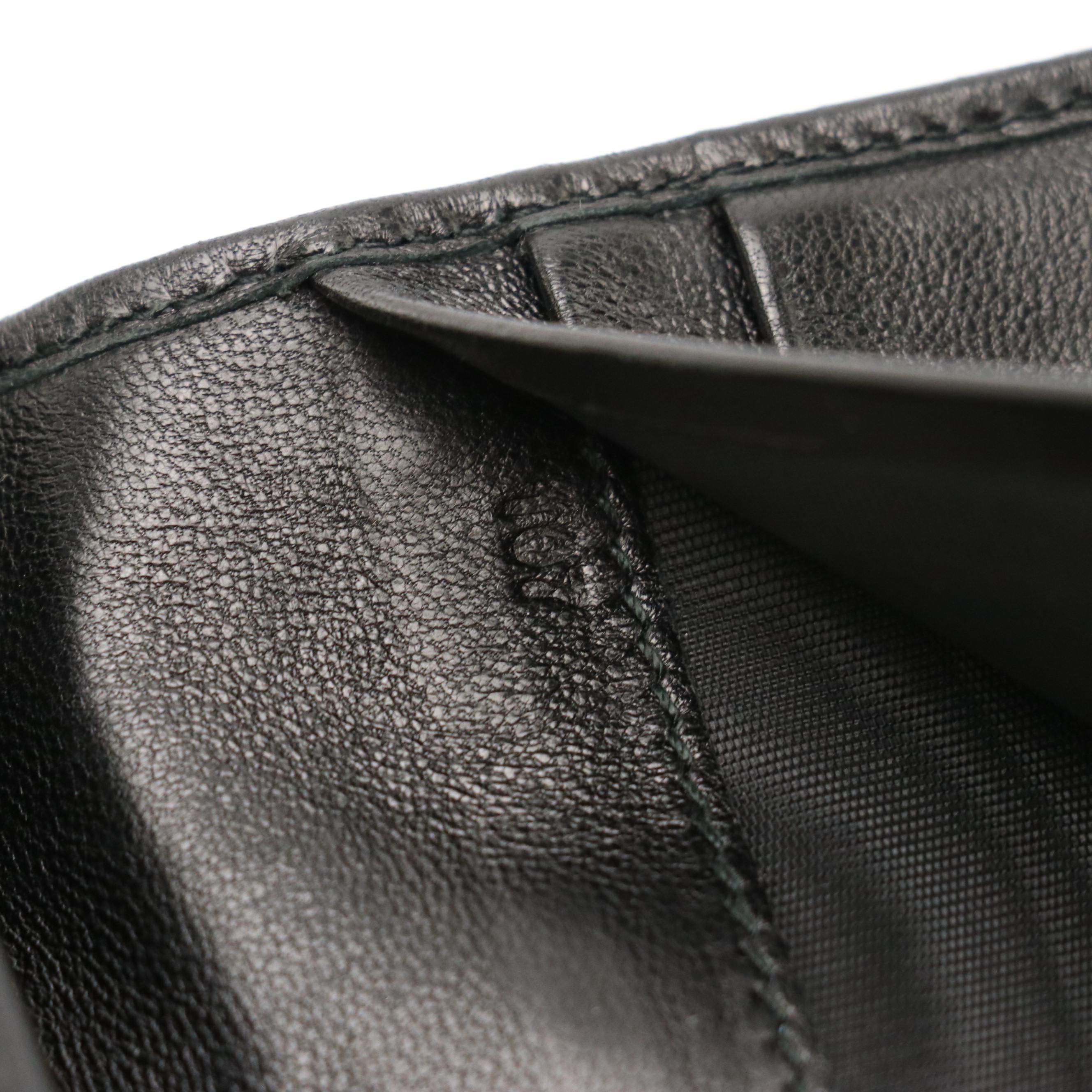 Prada Bifold Long Wallet in Black Nappa Gaufre Leather