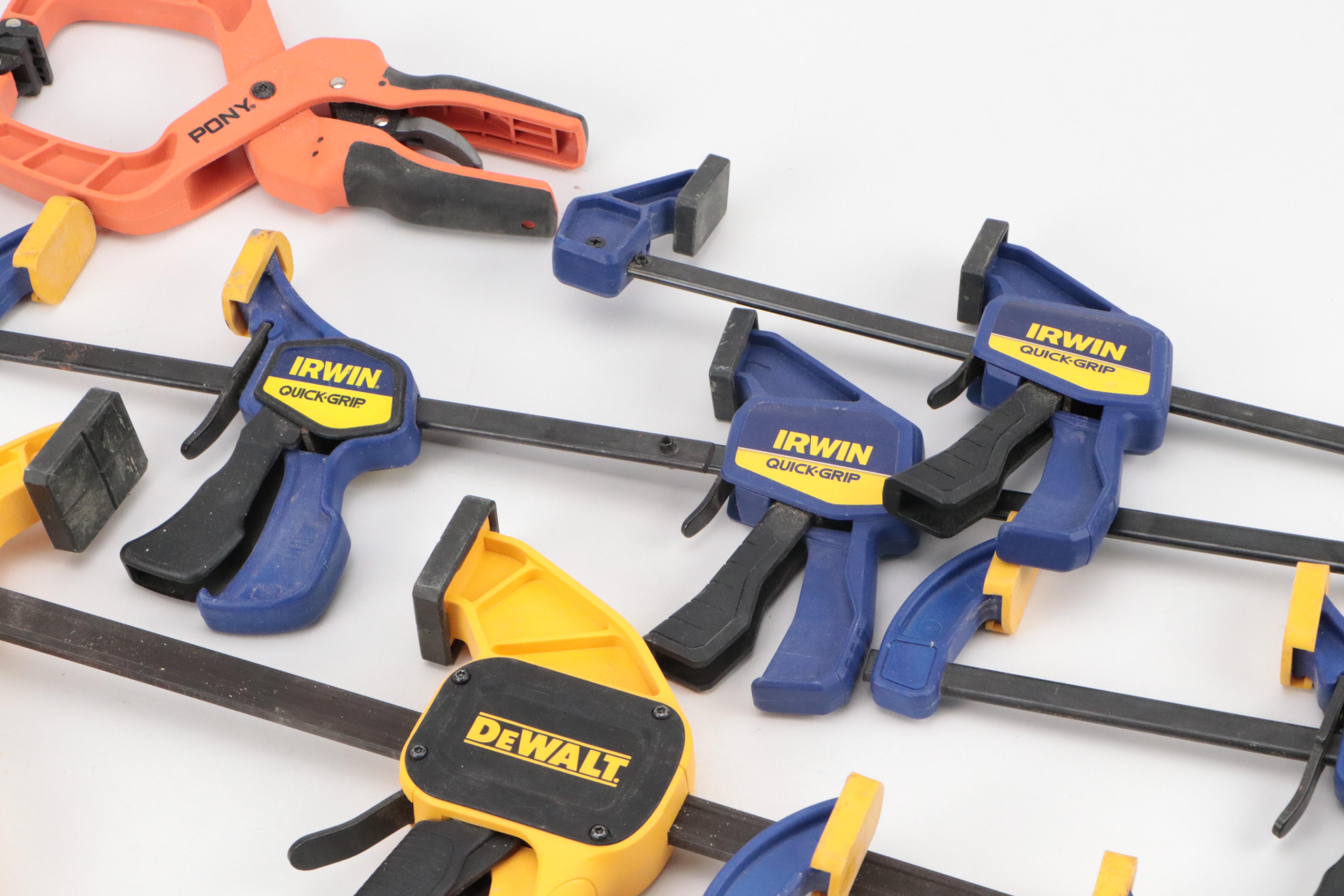 DeWalt, Jorgensen and Irwin Trigger Clamps with Pony Hand Clamps