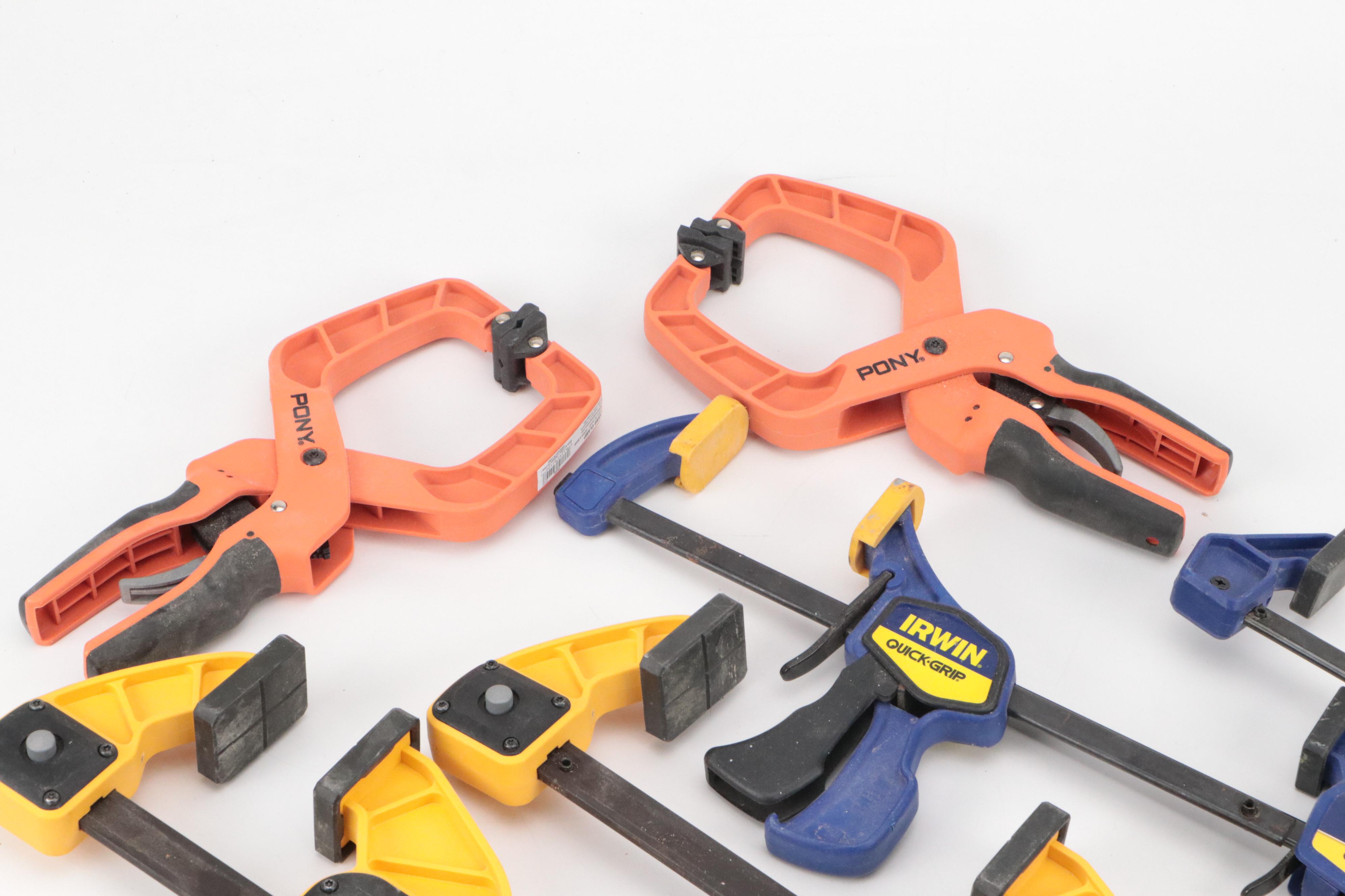 DeWalt, Jorgensen and Irwin Trigger Clamps with Pony Hand Clamps