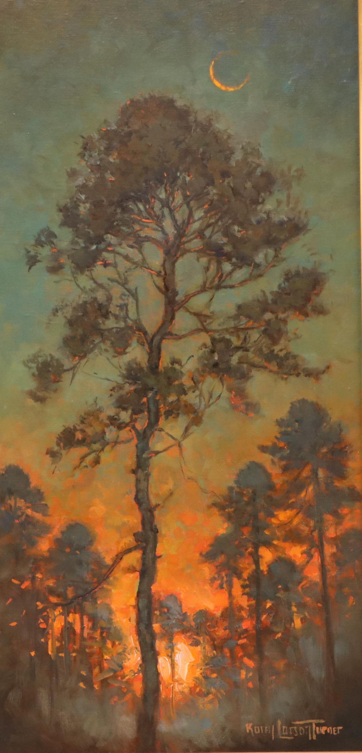 Karen Larson Turner Stylized Landscape Oil Painting "Reaching Up," 2016