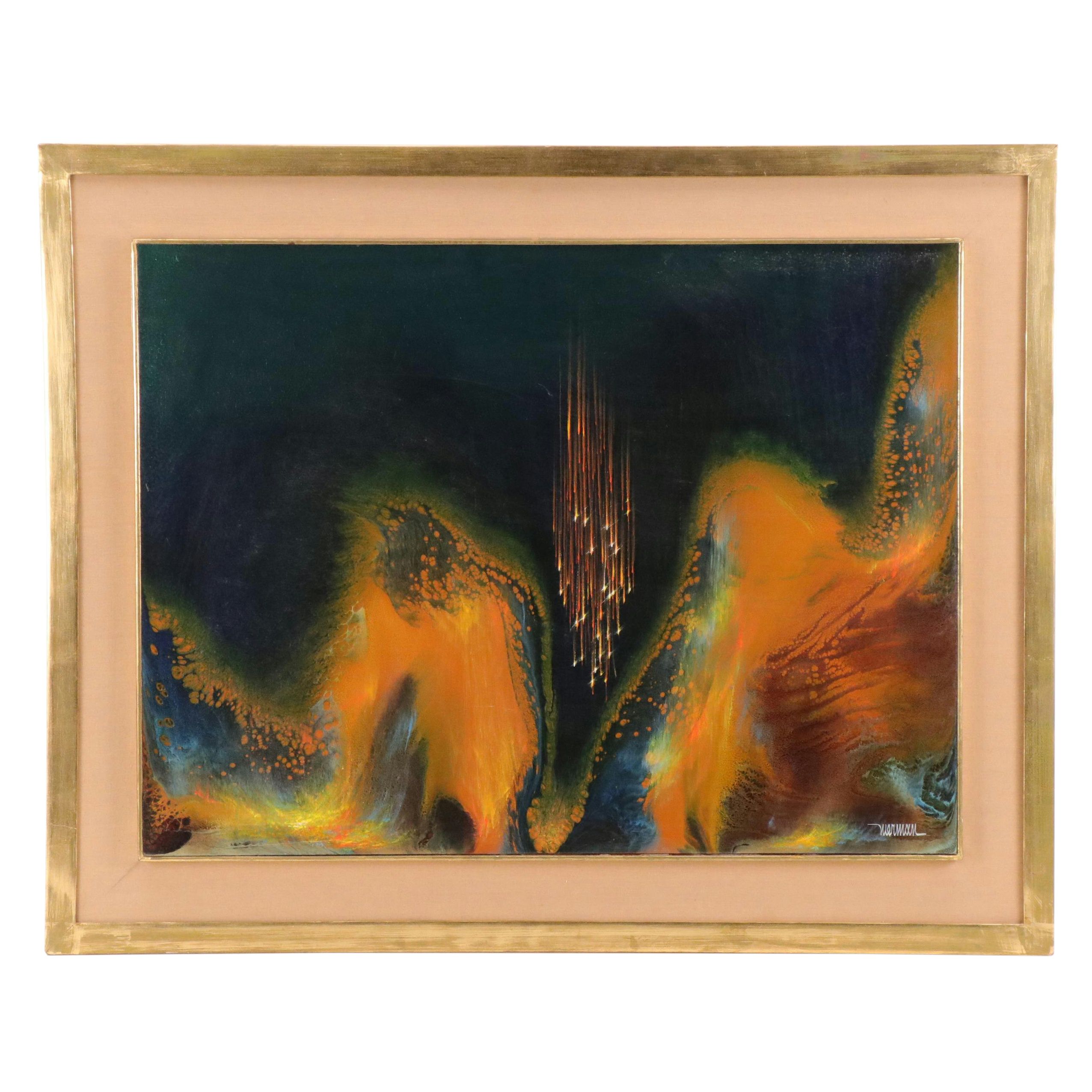 Leonardo Nierman Abstract Expressionist Oil Painting