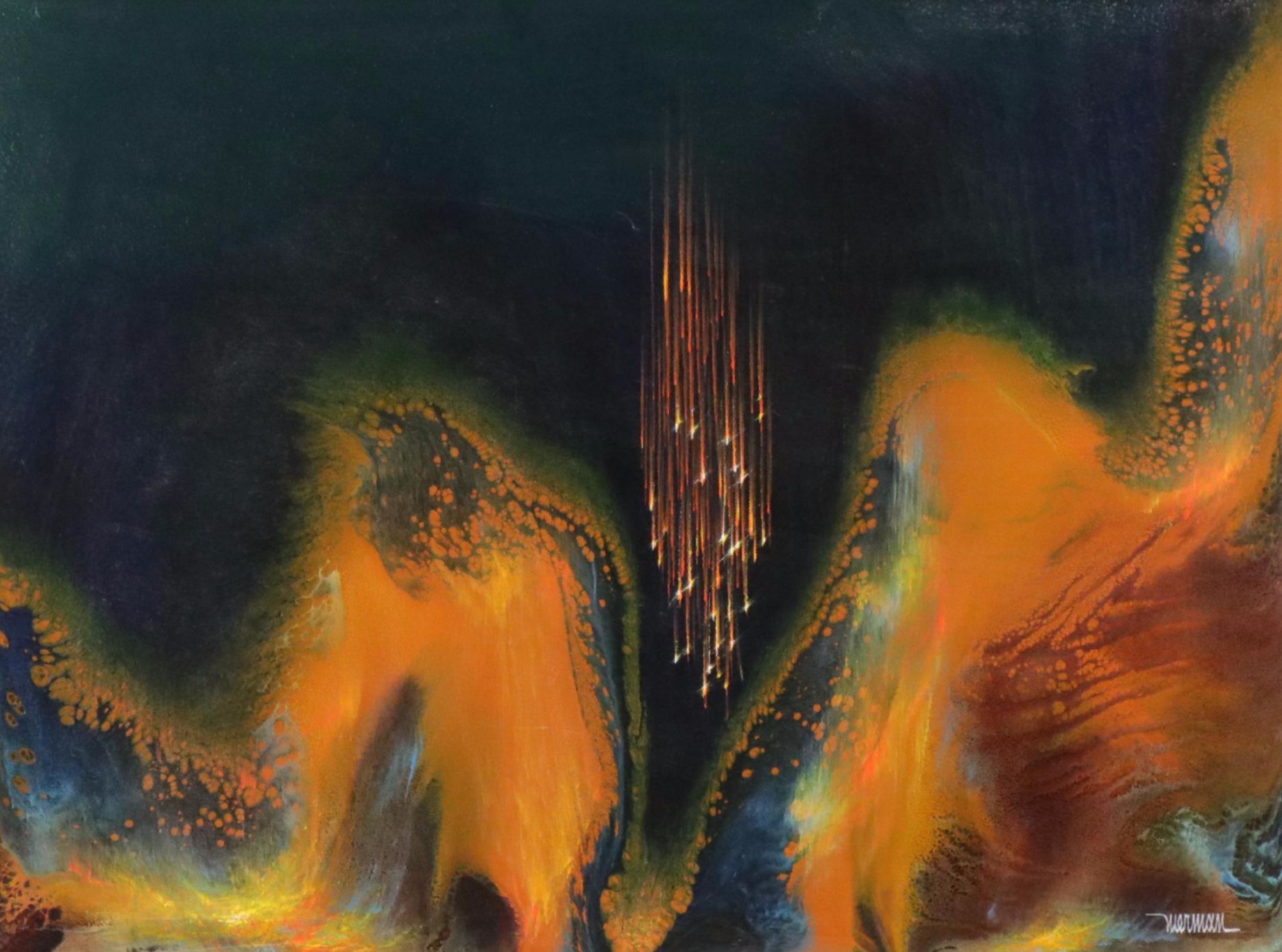 Leonardo Nierman Abstract Expressionist Oil Painting