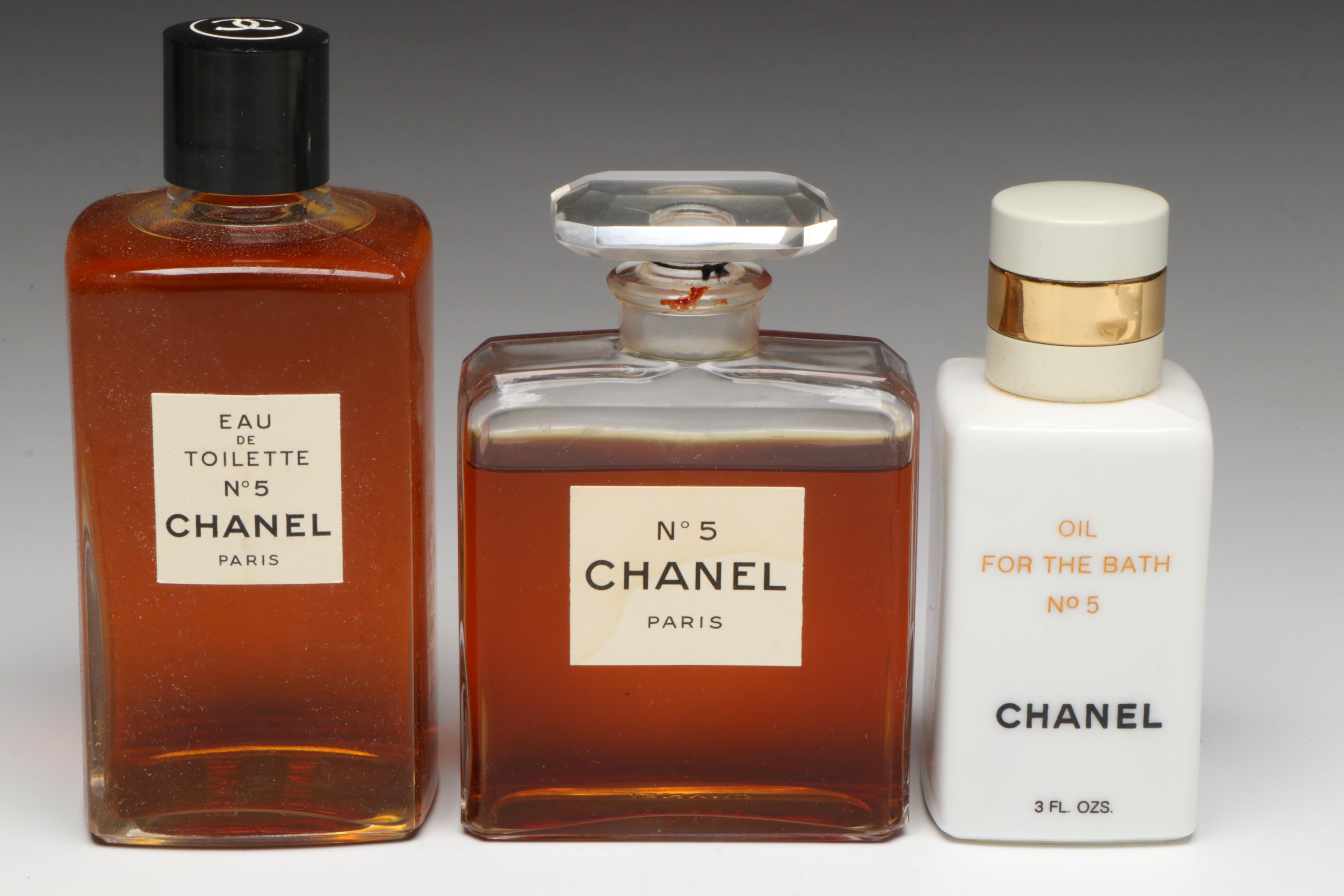 Chanel No.5 Milk Glass Bath Oil Bottle, Glass Perfume Bottles and More