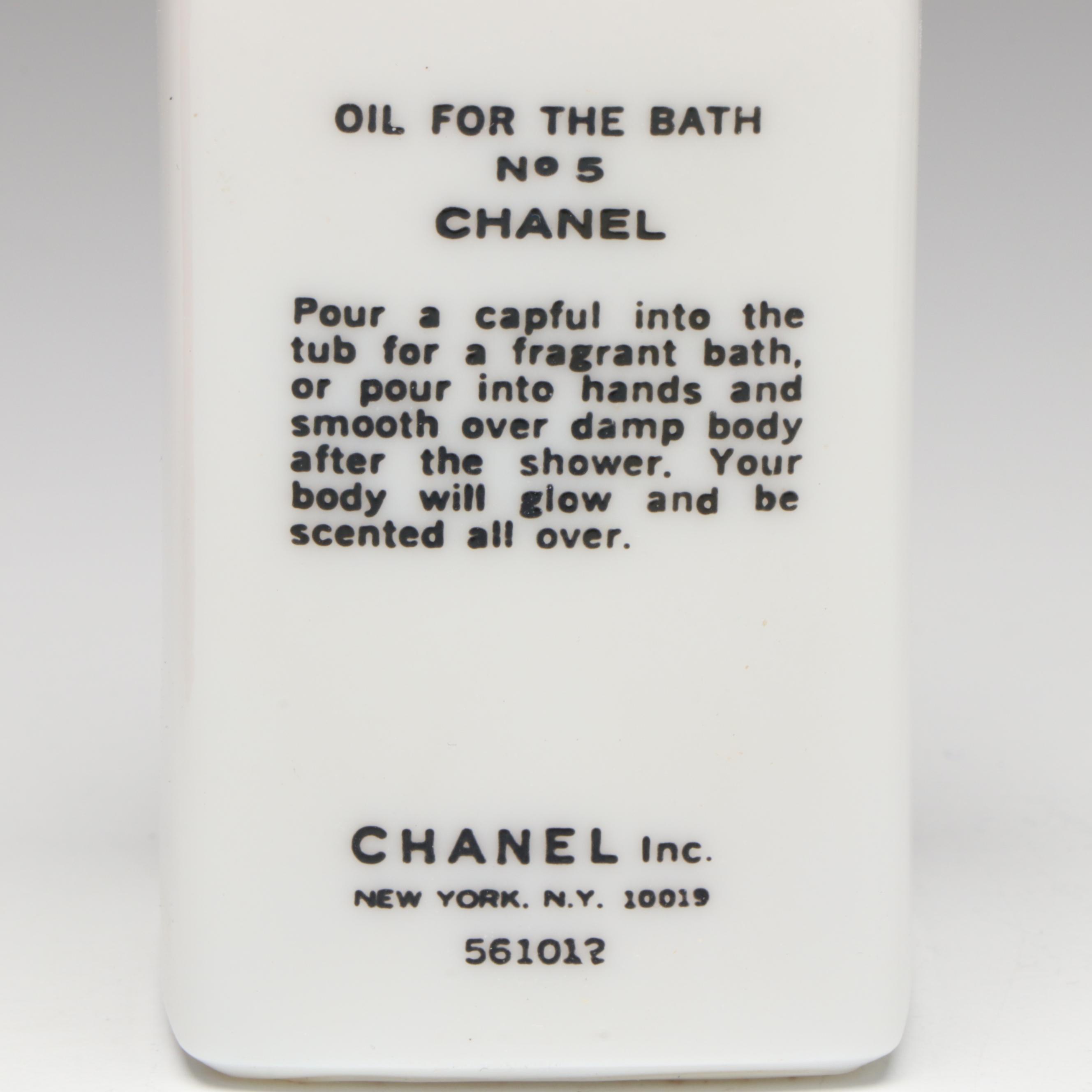Chanel No.5 Milk Glass Bath Oil Bottle, Glass Perfume Bottles and More