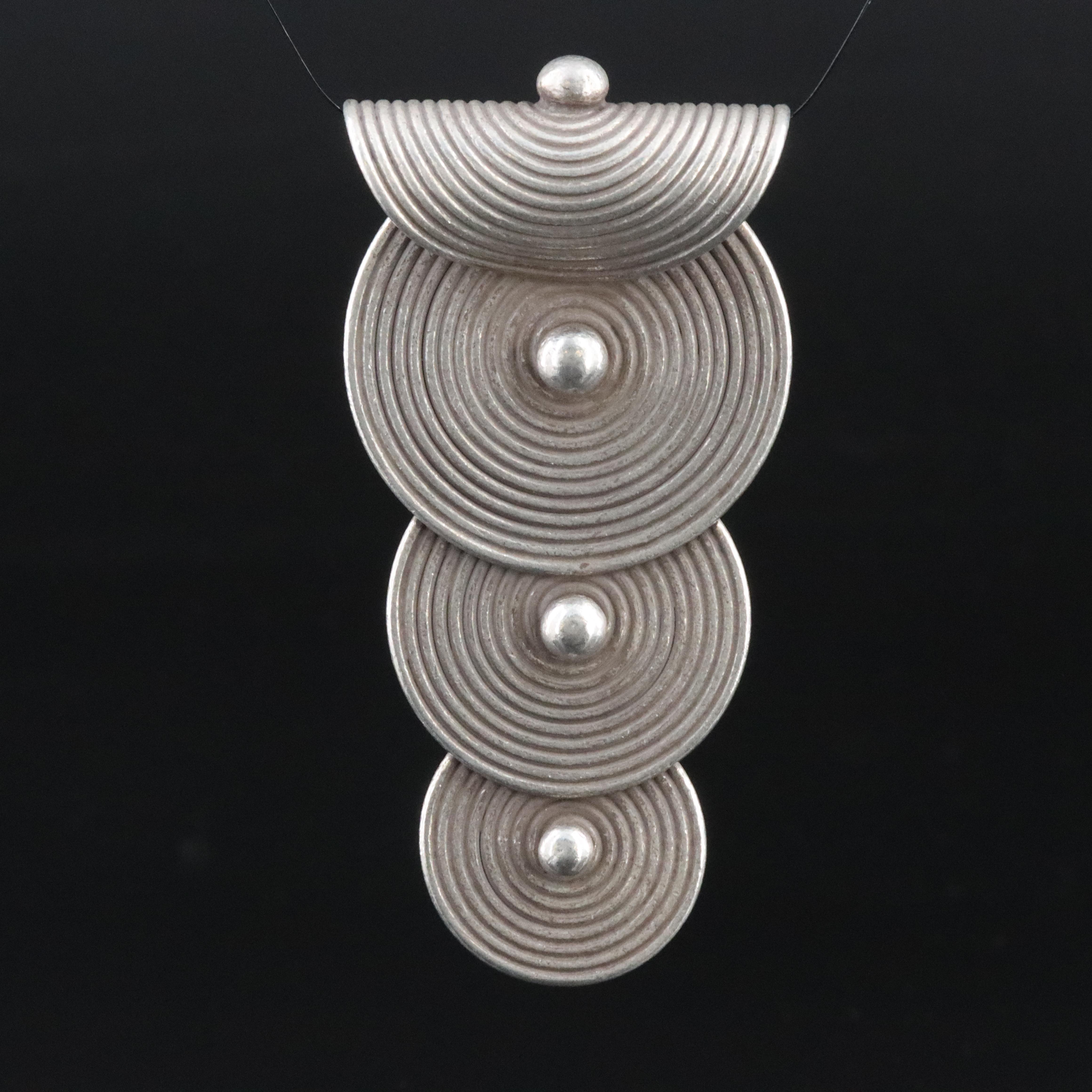 Sterling Layered Circle Pendant