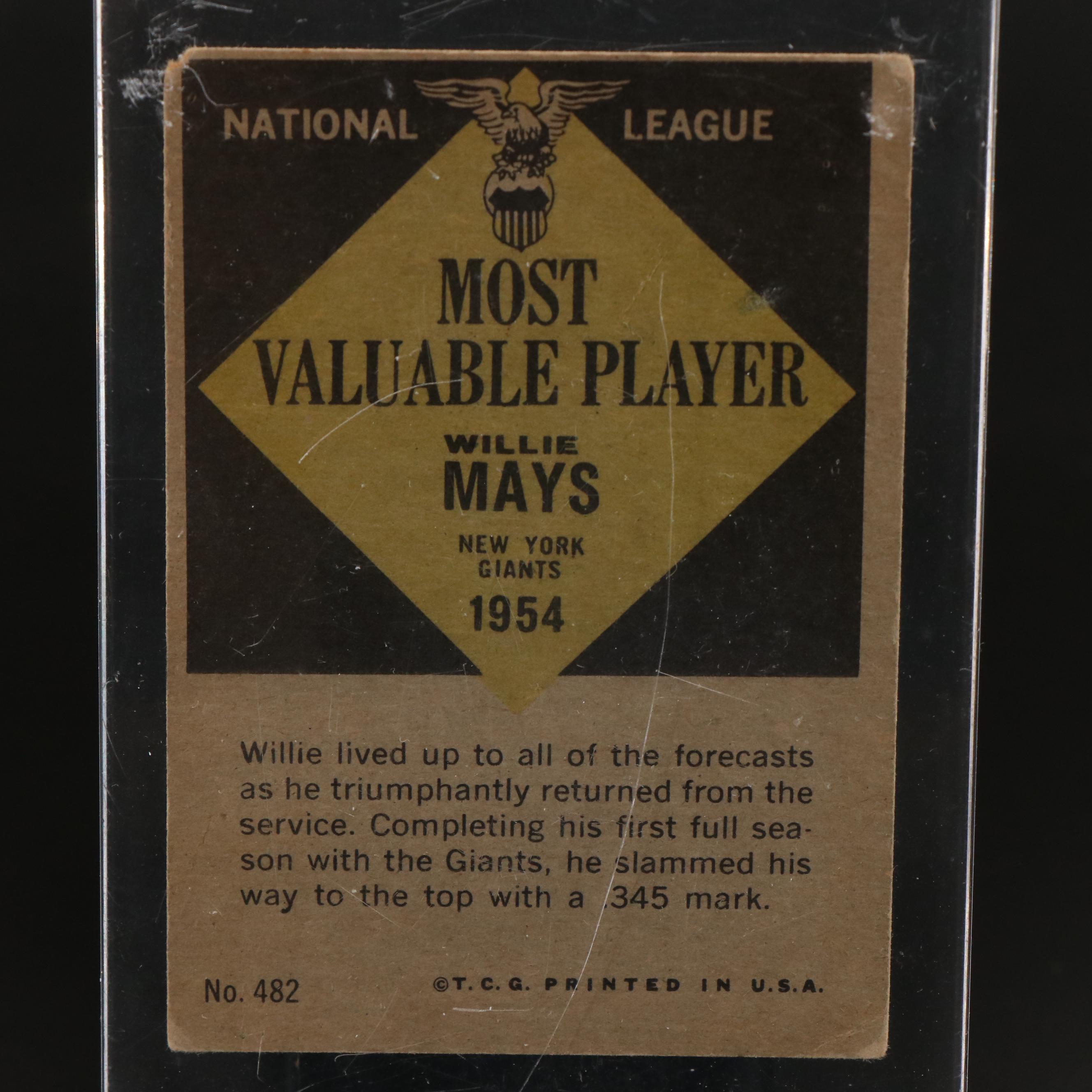 1961 Topps Willie Mays New York Giants MVP Baseball Card
