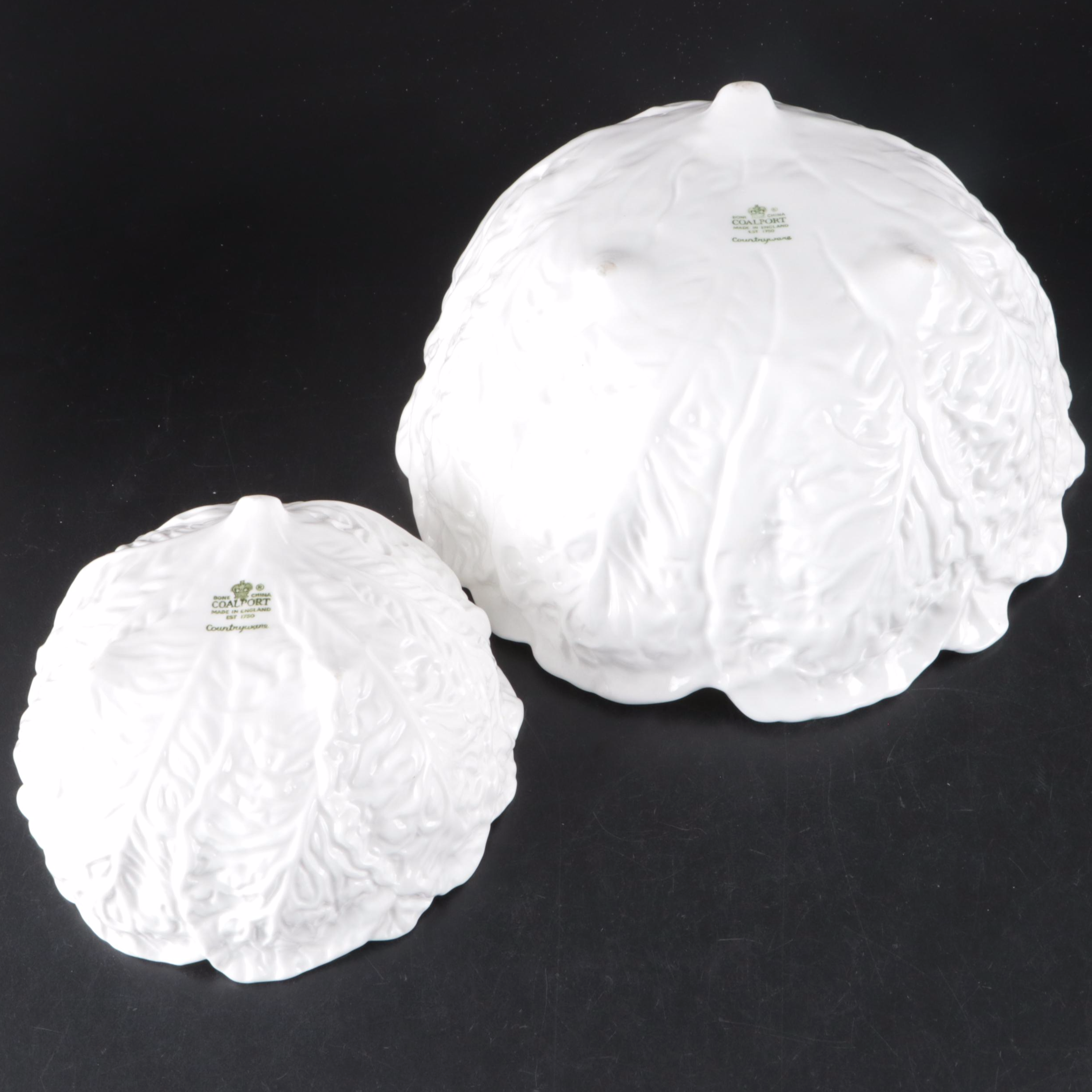 Coalport "Countryware"with Italian Majolica Tureen and Other Leaf-Shaped Dishes