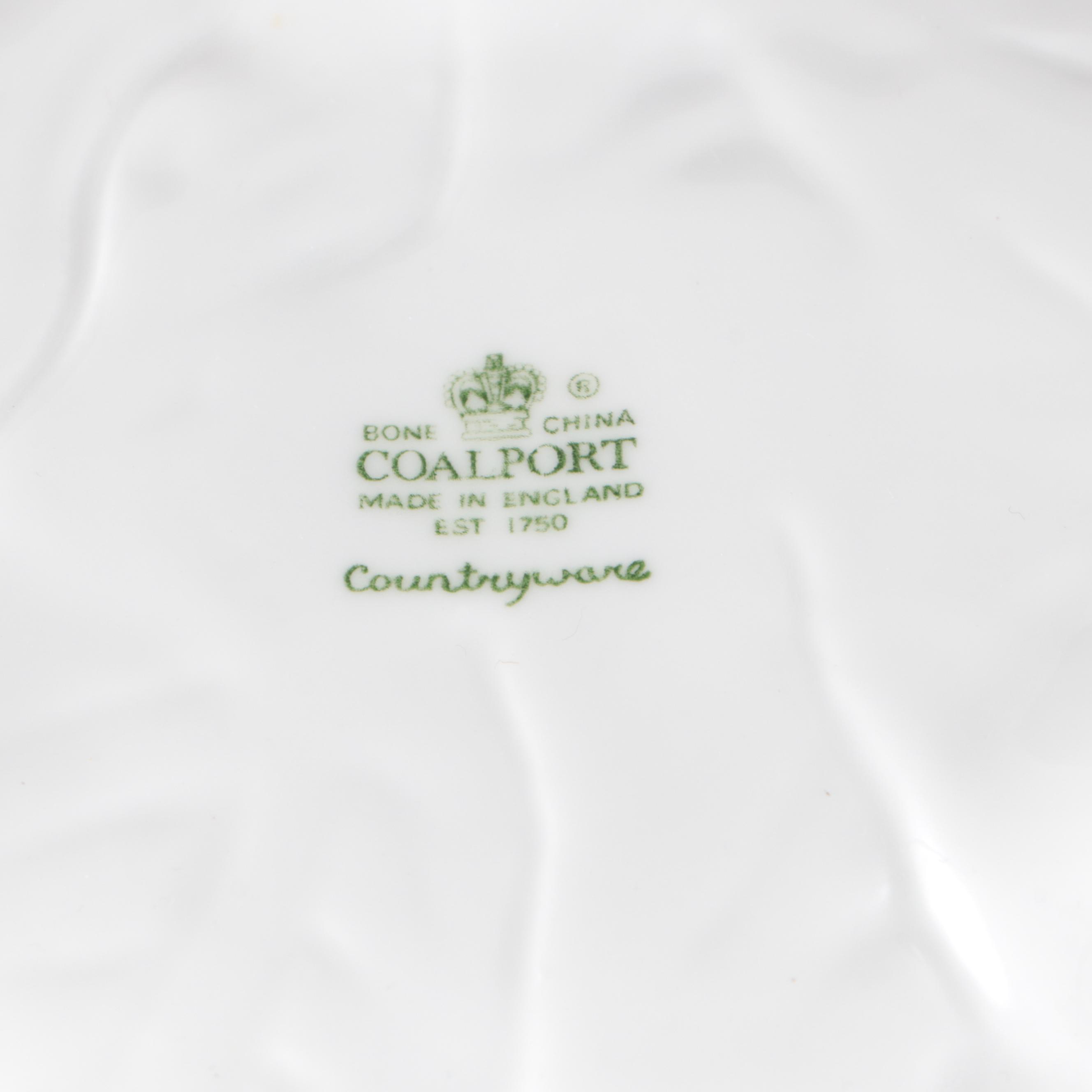 Coalport "Countryware"with Italian Majolica Tureen and Other Leaf-Shaped Dishes