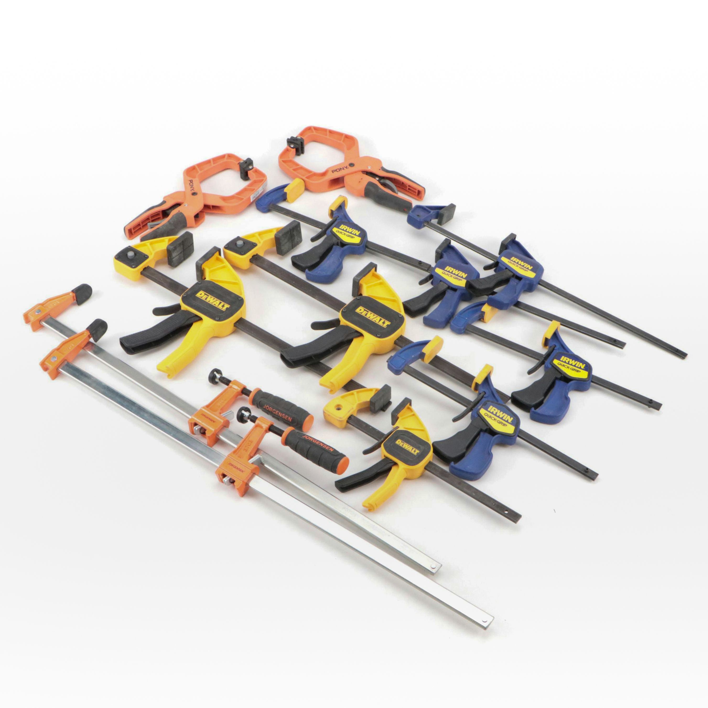 DeWalt, Jorgensen and Irwin Trigger Clamps with Pony Hand Clamps
